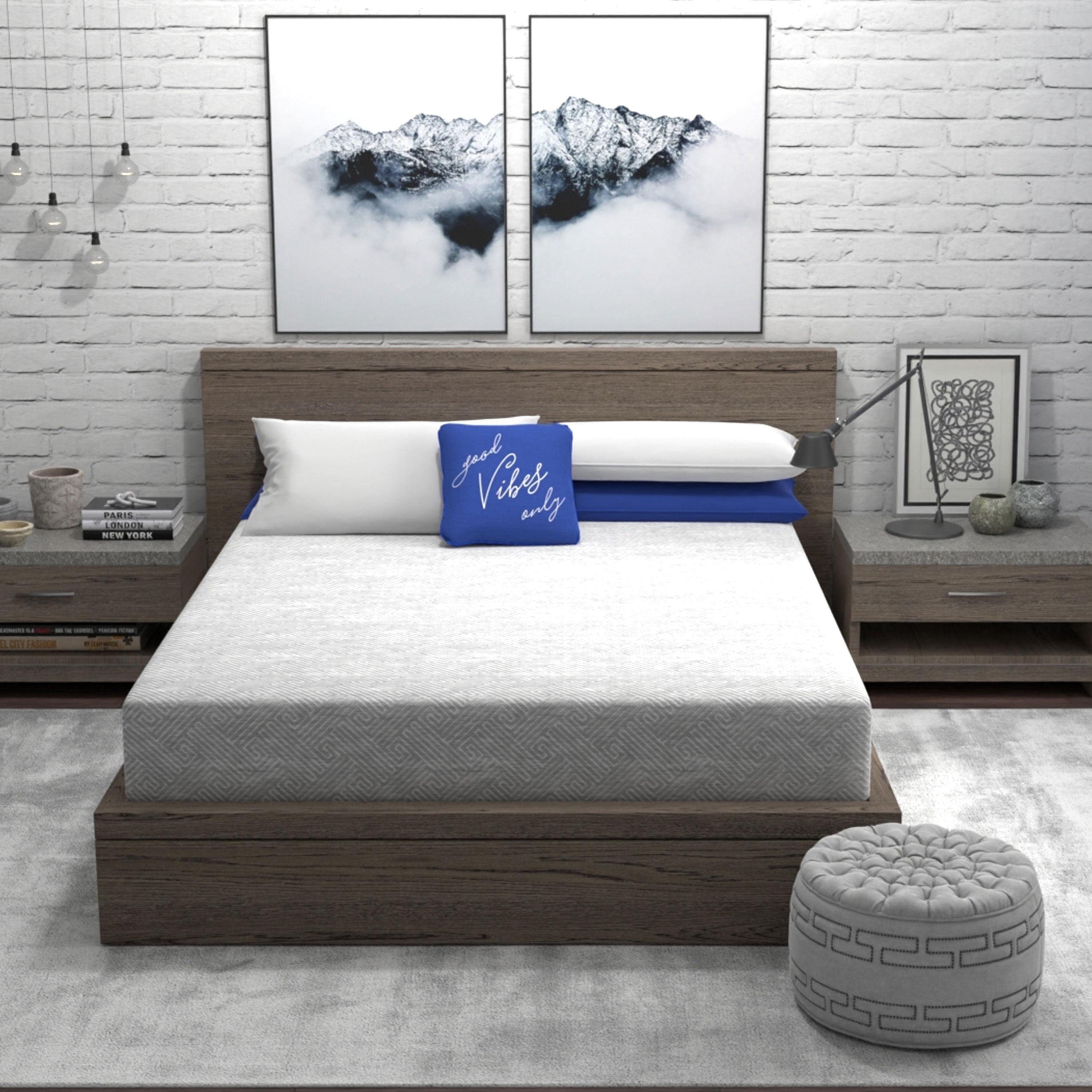 Twin 8-Inch Gray Gel Memory Foam Mattress in Ultra Small Package