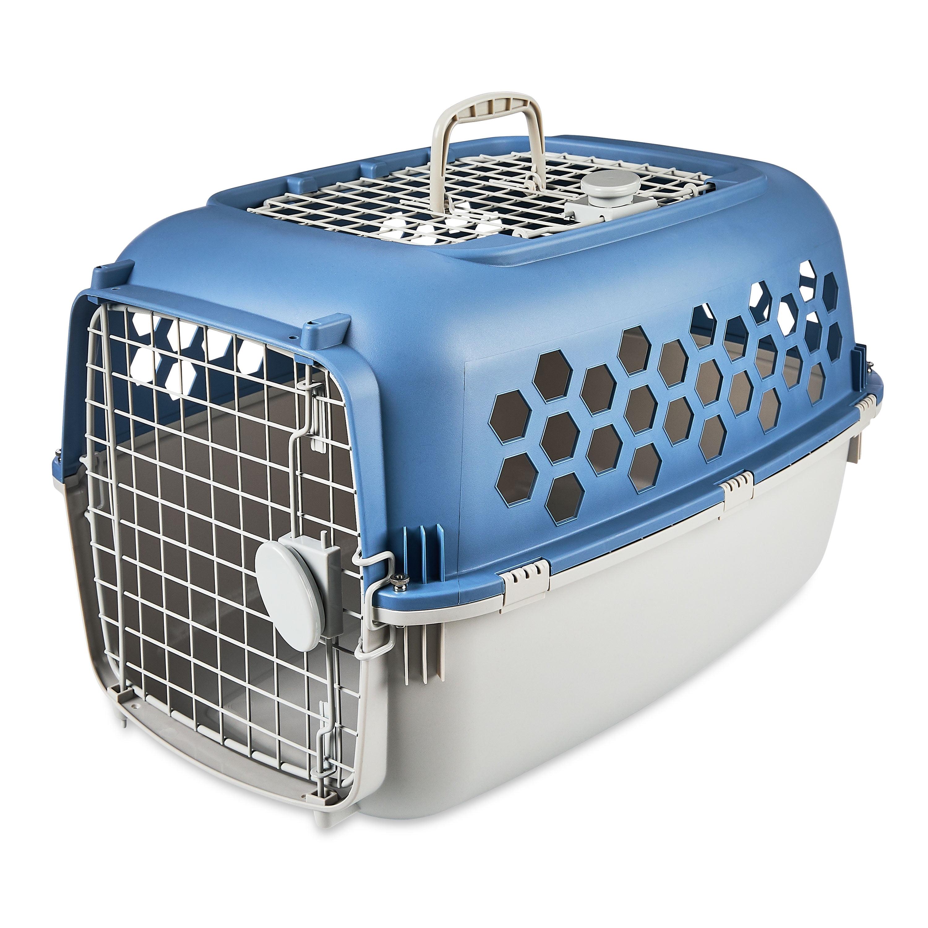 Vibrant Life Multicolored 24 in Plastic Double Door Dog and Cat Kennel with Top Opening