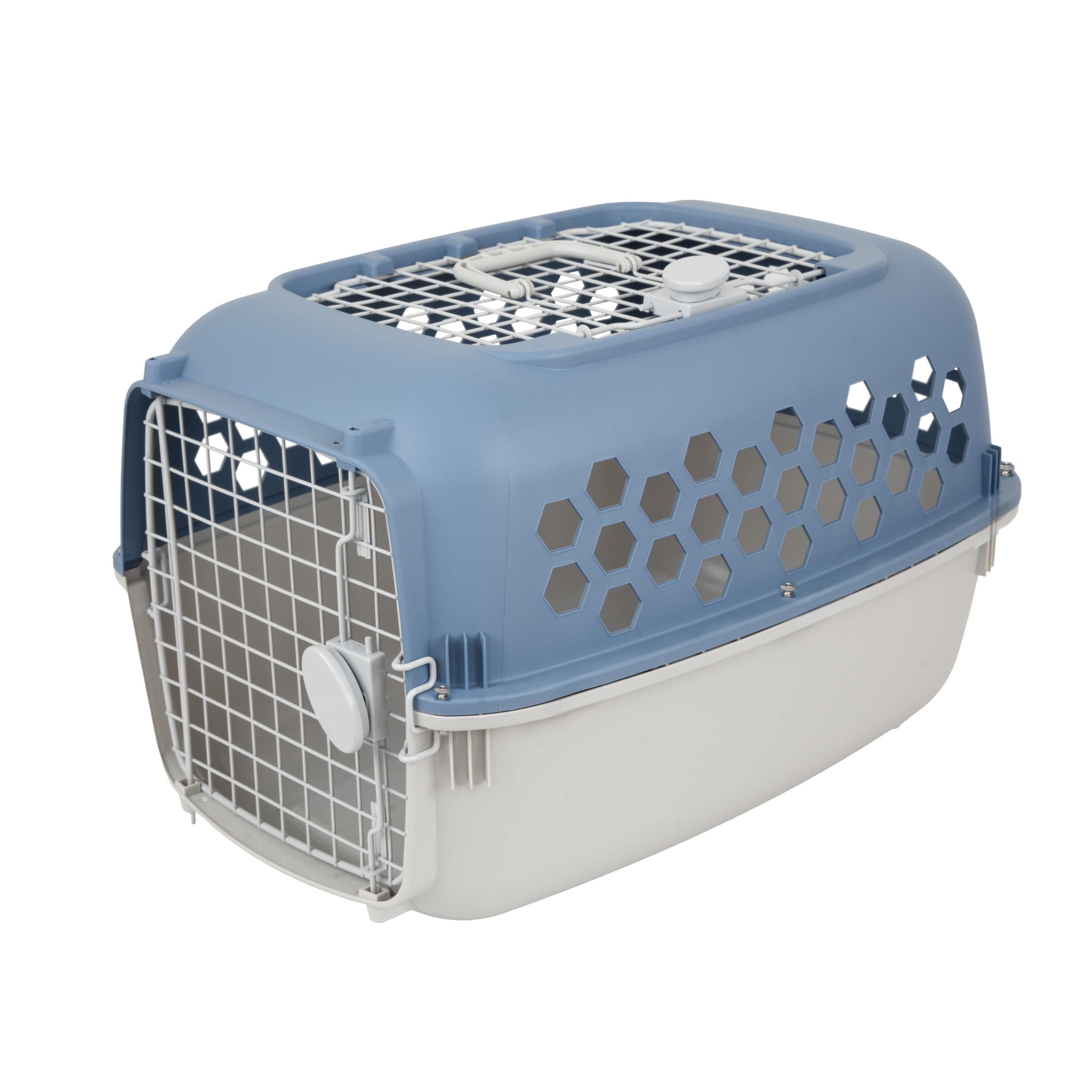 Vibrant Life Multicolored 24 in Plastic Double Door Dog and Cat Kennel with Top Opening