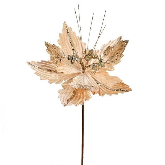 Vickerman Vickerman 12" Poinsettia Aritificial Christmas Spray (Set of 6)