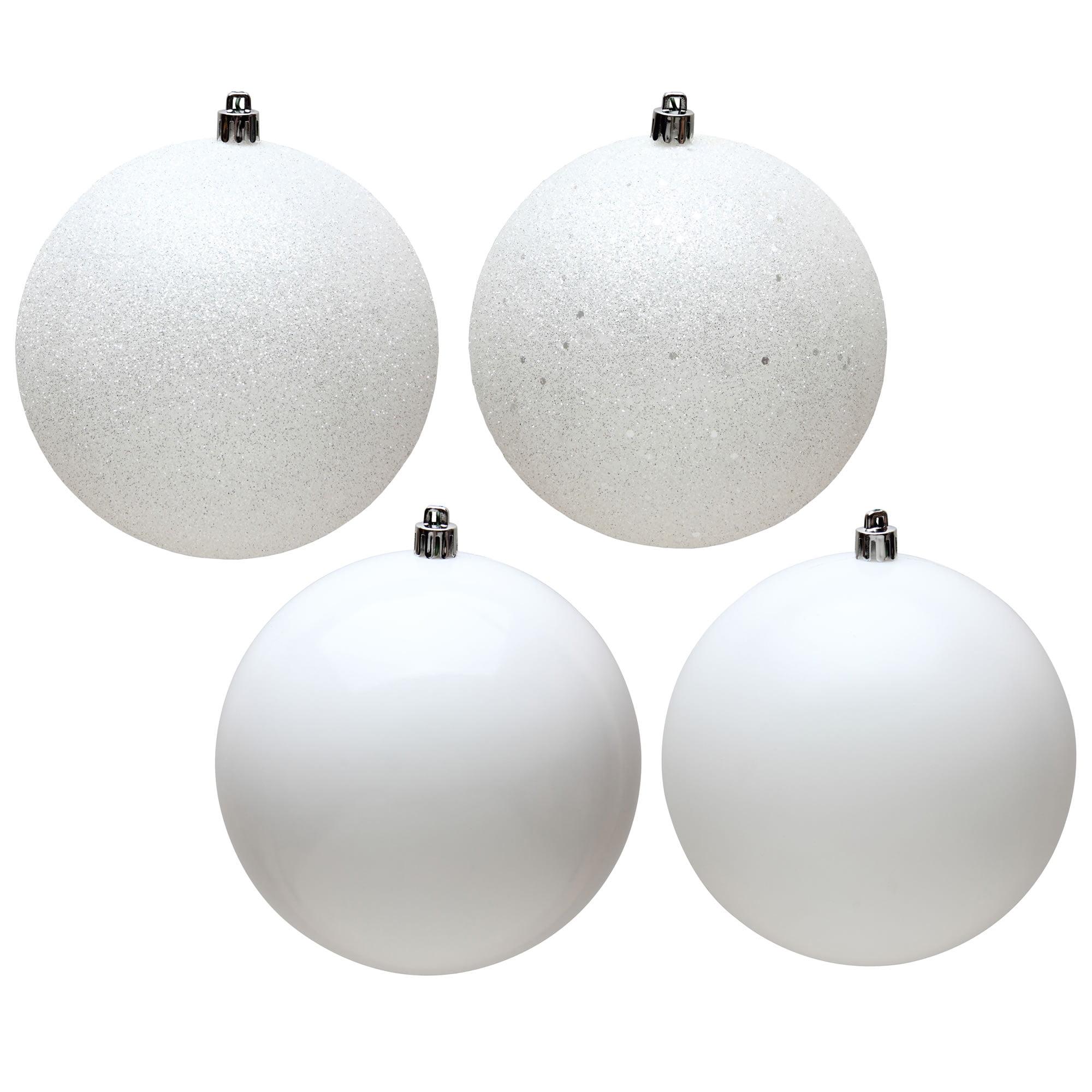 Vickerman 2.4" White 4-Finish Ball Ornament Assortment, 60 per Box