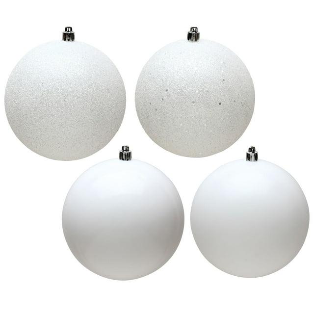Vickerman 2.4" White 4-Finish Ball Ornament Assortment, 60 per Box