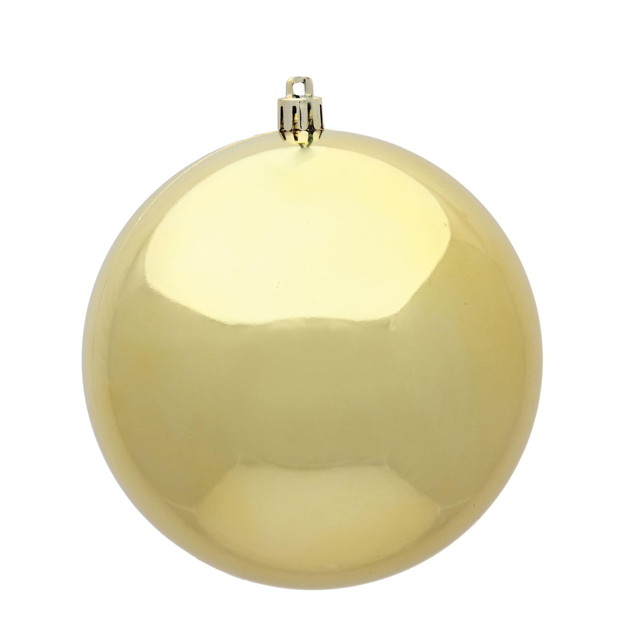 Gold Shiny Shatterproof Plastic Ball Ornaments, Set of 12