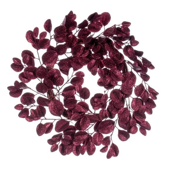 Vickerman 24" Burgundy Artificial Dogwood Glitter Wreath.