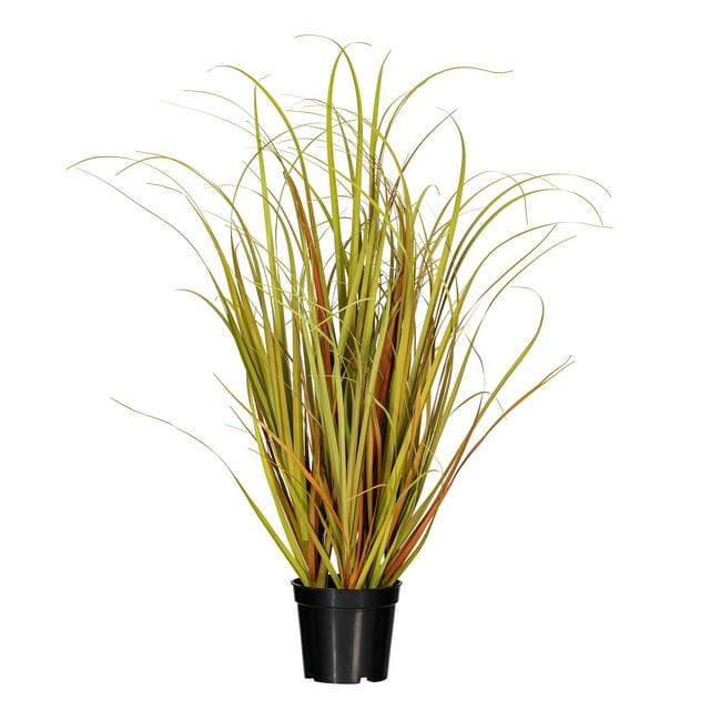 Vickerman 24" PVC Artificial Potted Mixed Brown Grass. In a 5"Lx5"Wx3.75"H base.