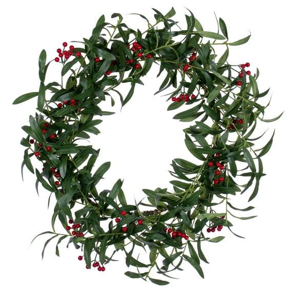Vickerman 24" Red Berry and Mistletoe Wreath.