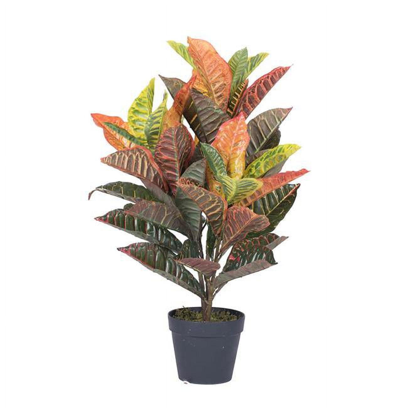 Vickerman 30" Artificial Croton Real Touch Potted Plant.