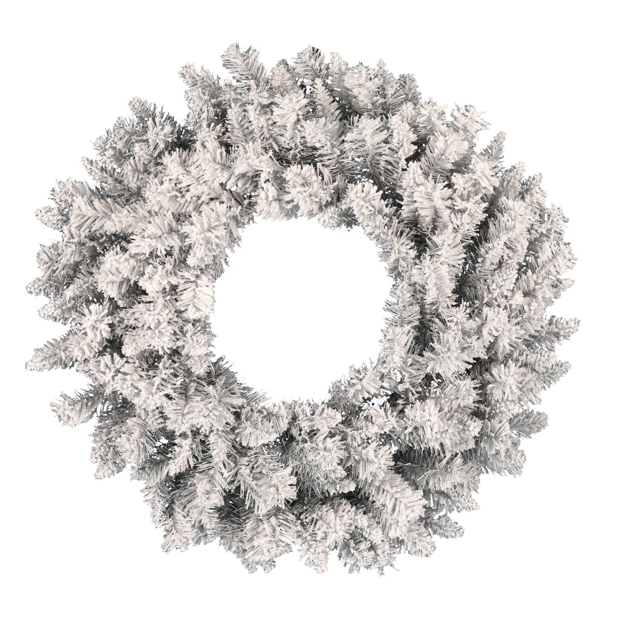 30" Frosted Silver Artificial Christmas Wreath