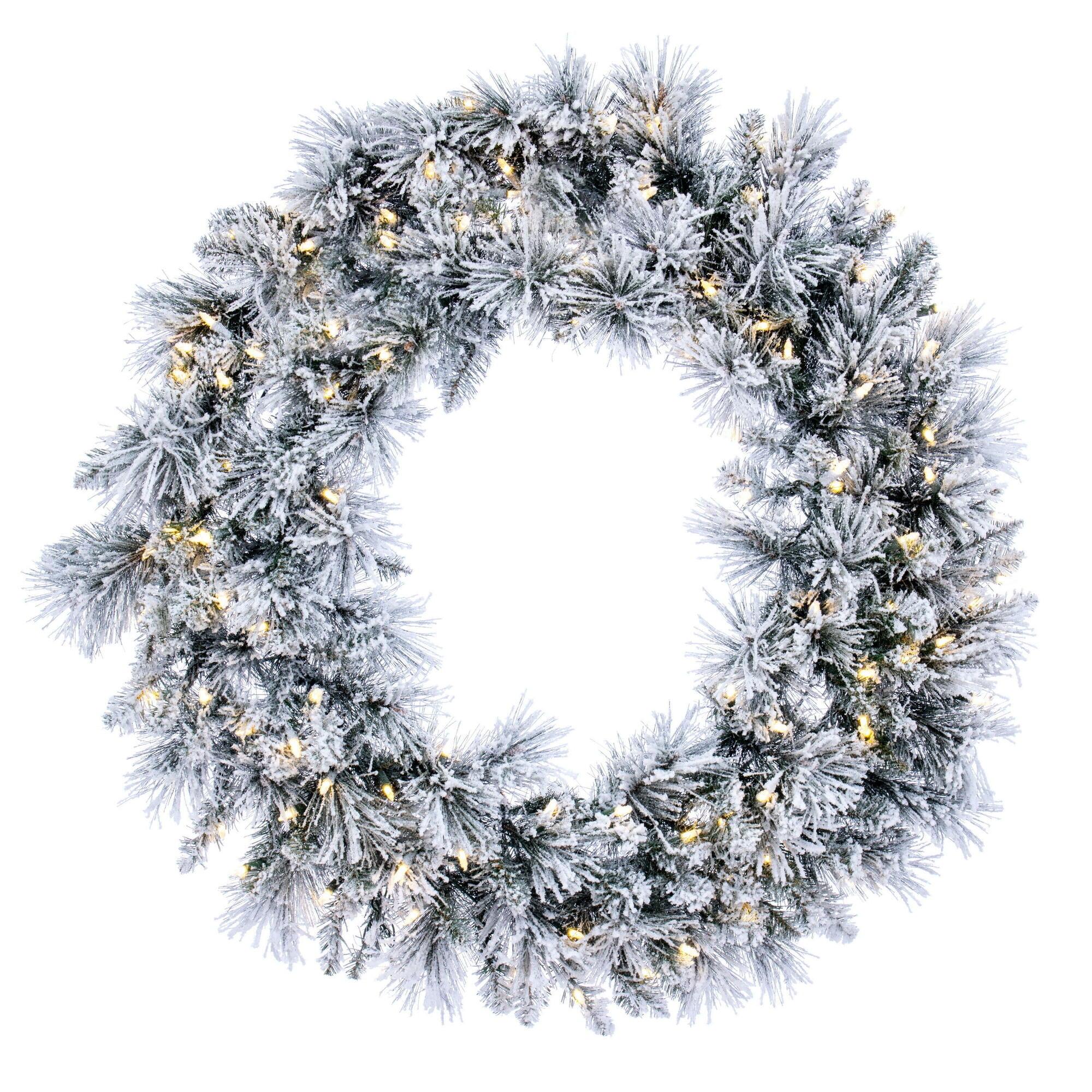 Vickerman Flocked Jackson Pine Artificial Wreath