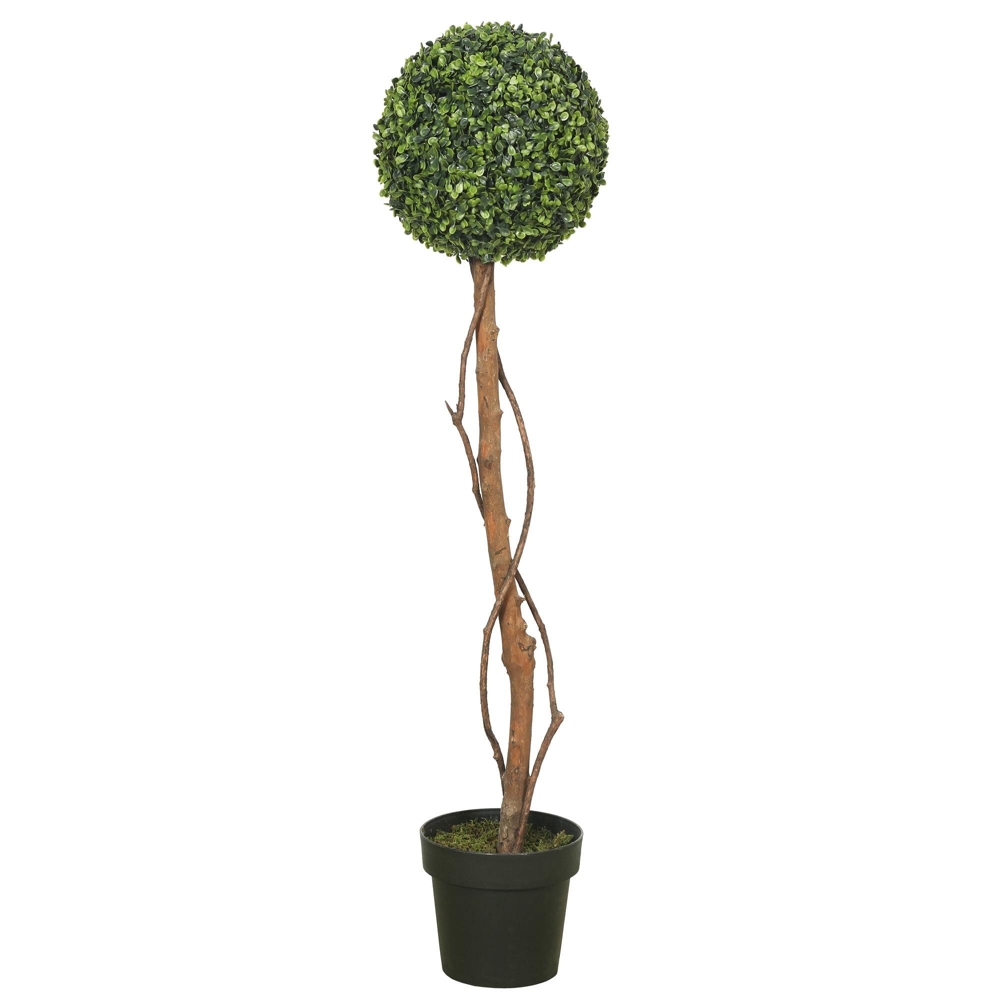 Luminous Plastic Boxwood Topiary Centerpiece with Lights - 39" Tall