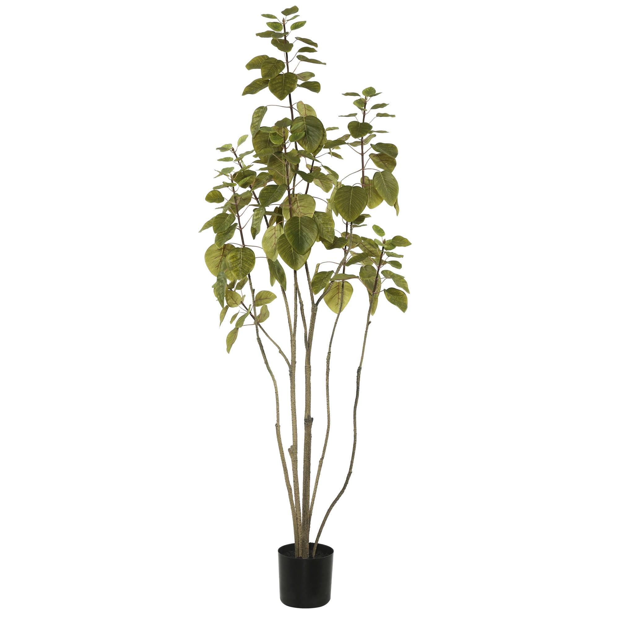 Vickerman 4' Artificial Green Potted Cotinus Coggygria Tree. In a 5"Lx5"Wx5"H base.