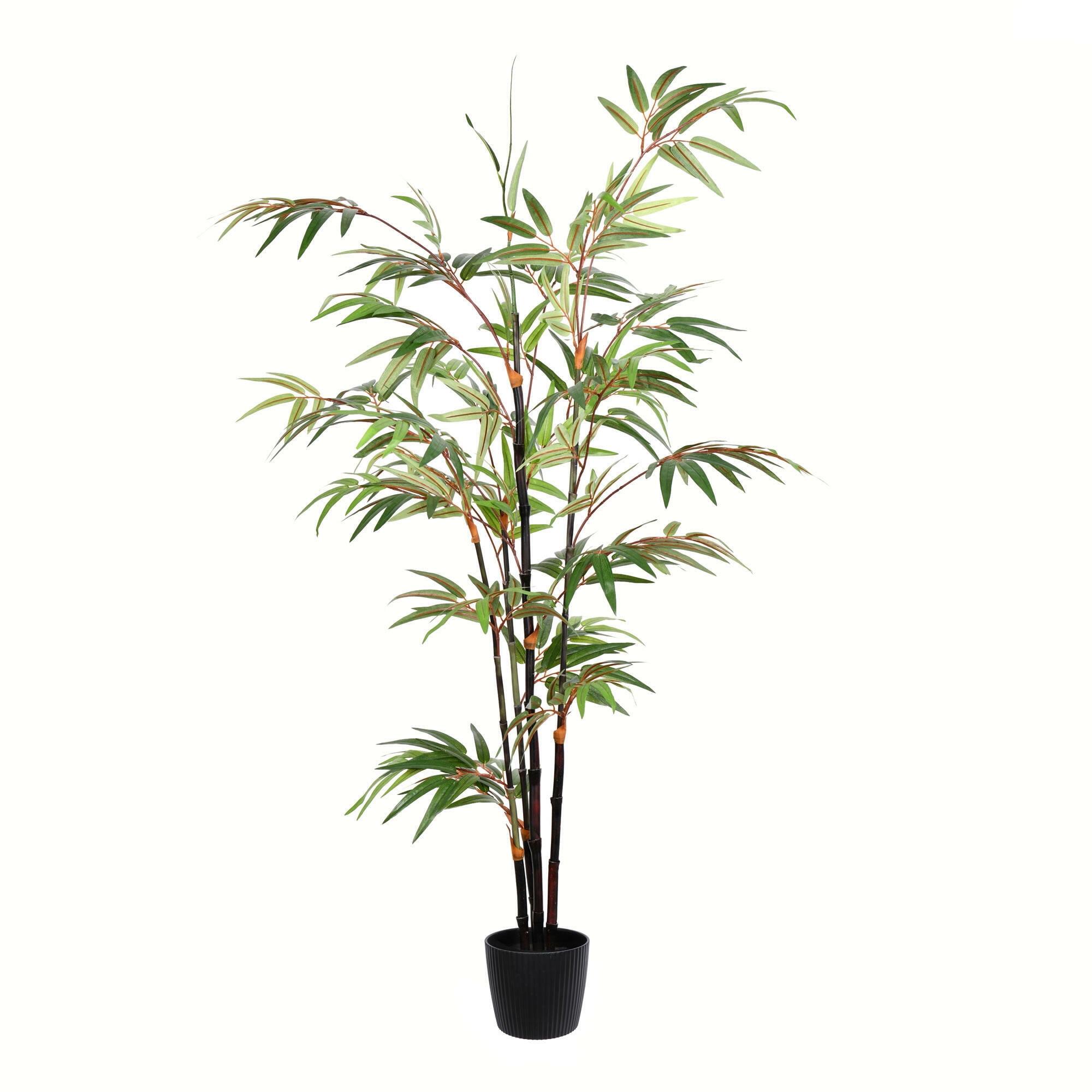 Summer Breeze 4' Faux Bamboo in Sleek Black Plastic Pot