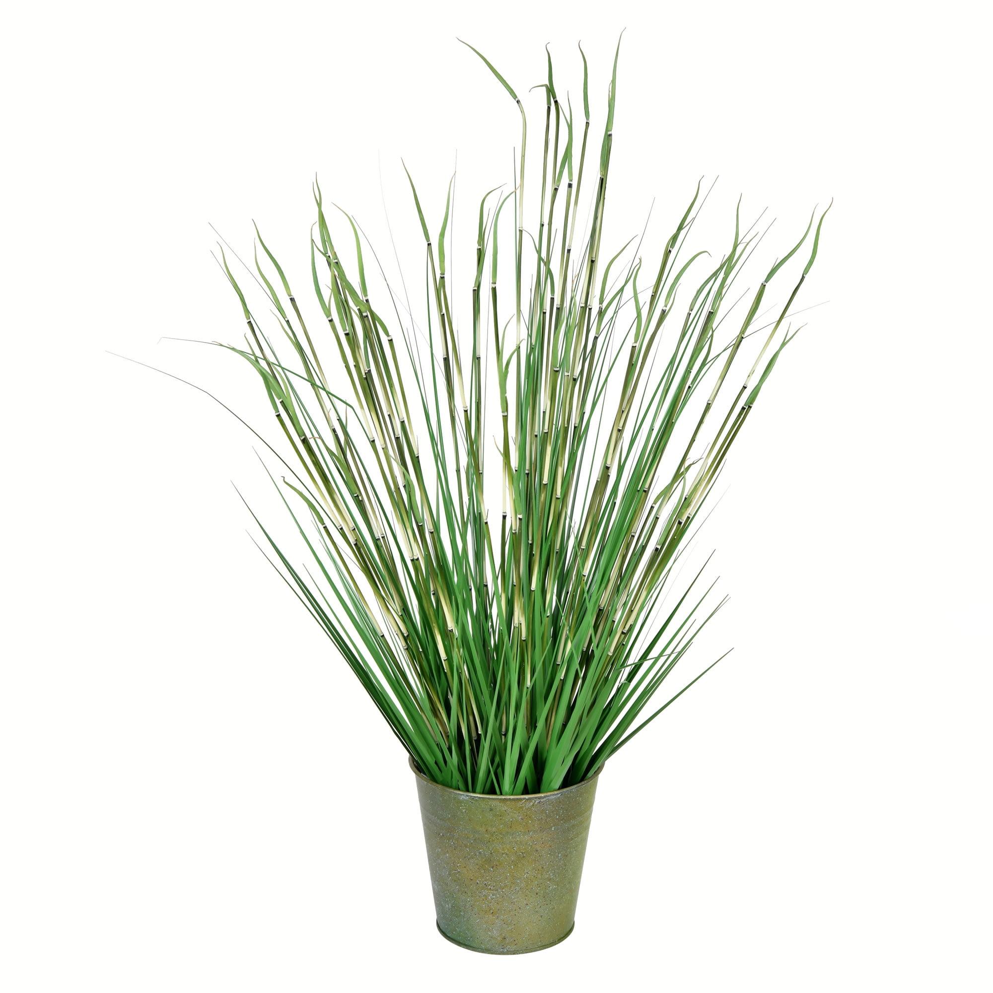 Evergreen Elegance 41" Artificial Grass in Decorative Metal Pot