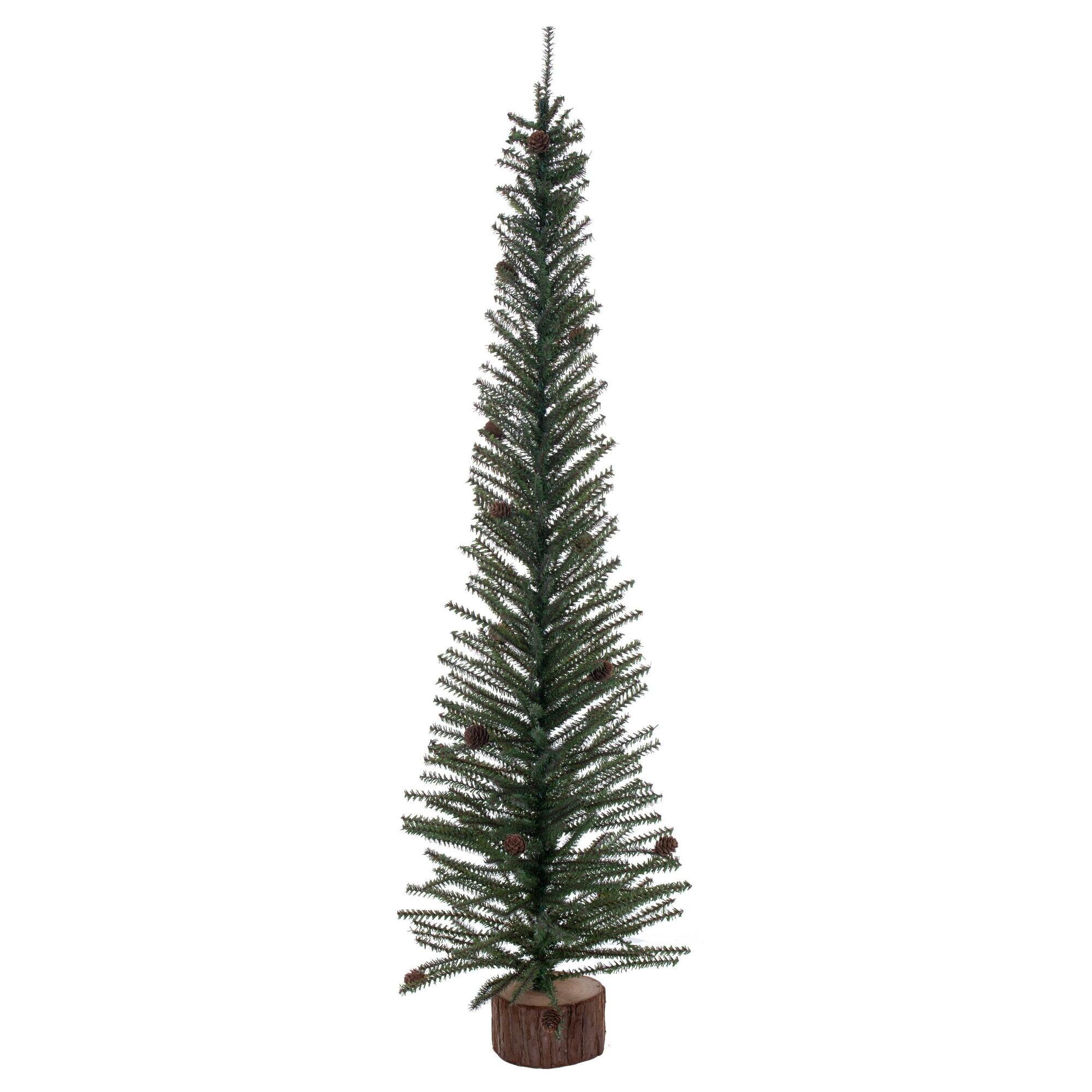 48" Green Pine Artificial Christmas Tree with Wood Base