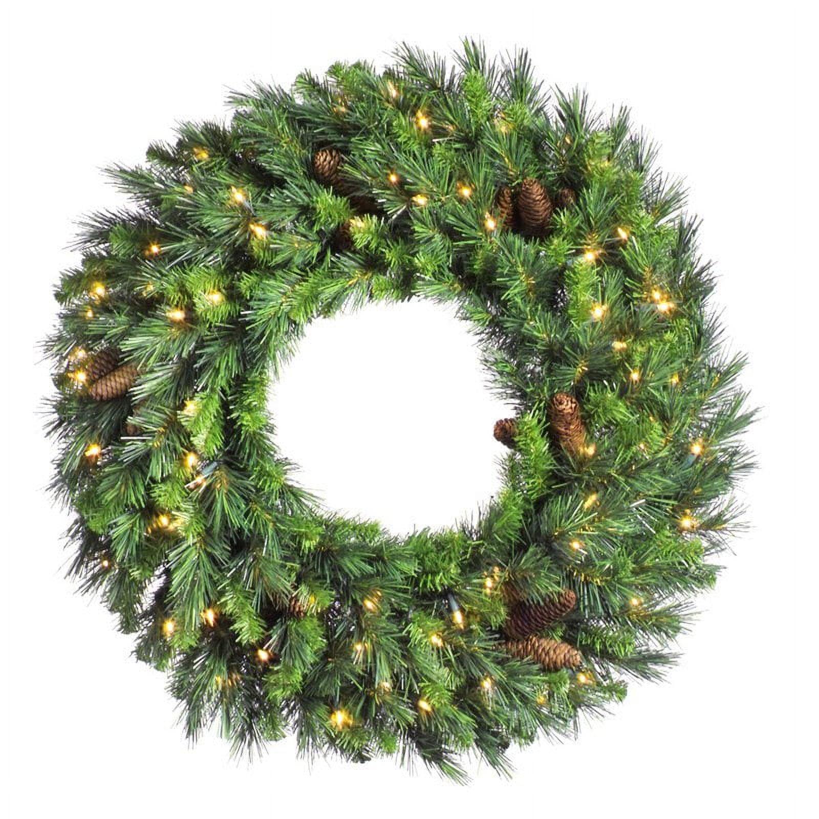 Vickerman 48" Cheyenne Pine Wreath 200 Warm White LED