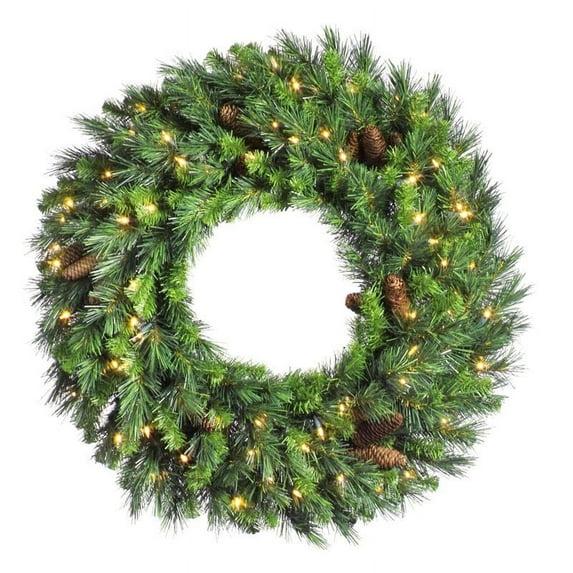 Vickerman 48" Cheyenne Pine Wreath 200 Warm White LED