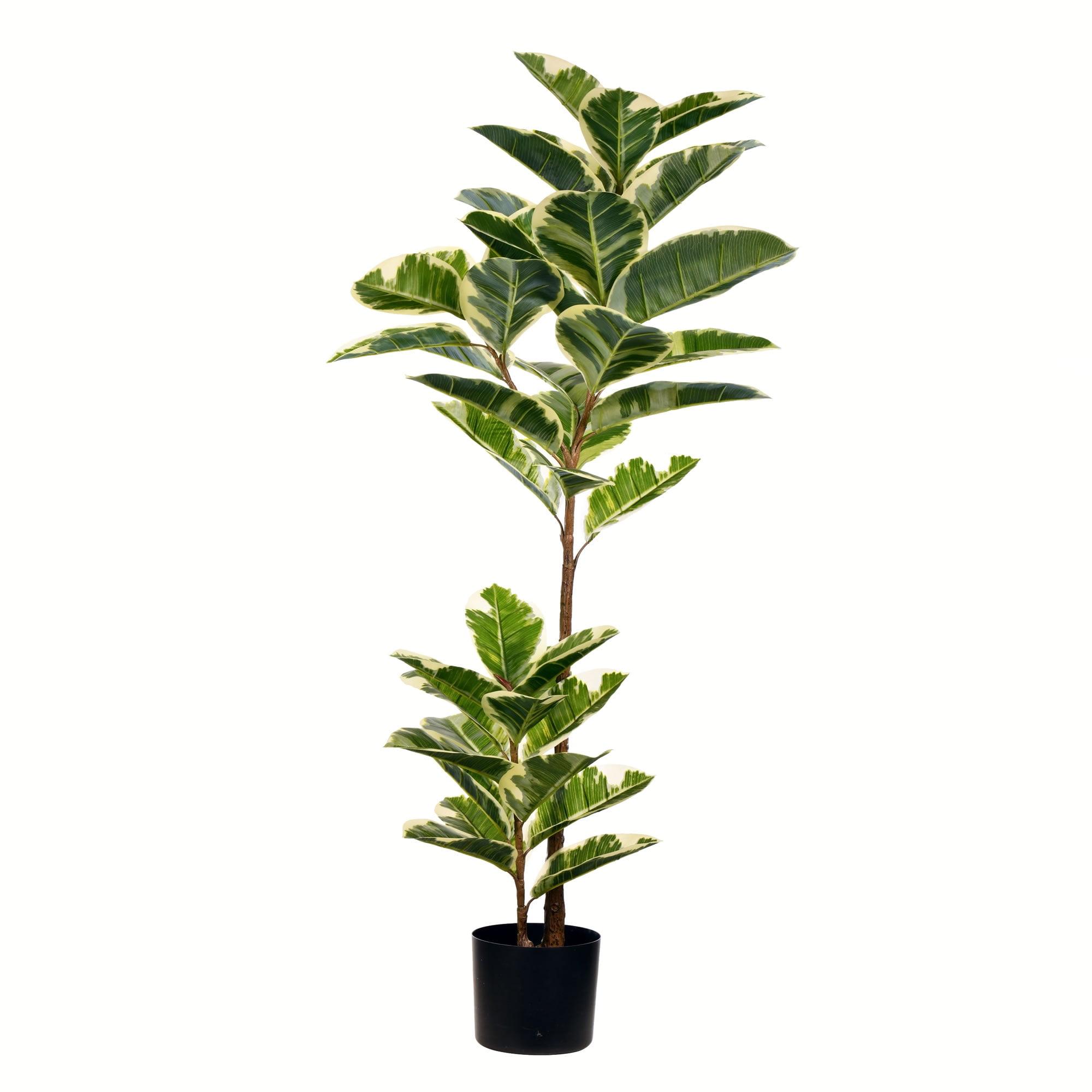 57" Green Plastic Outdoor Potted Floor Plant