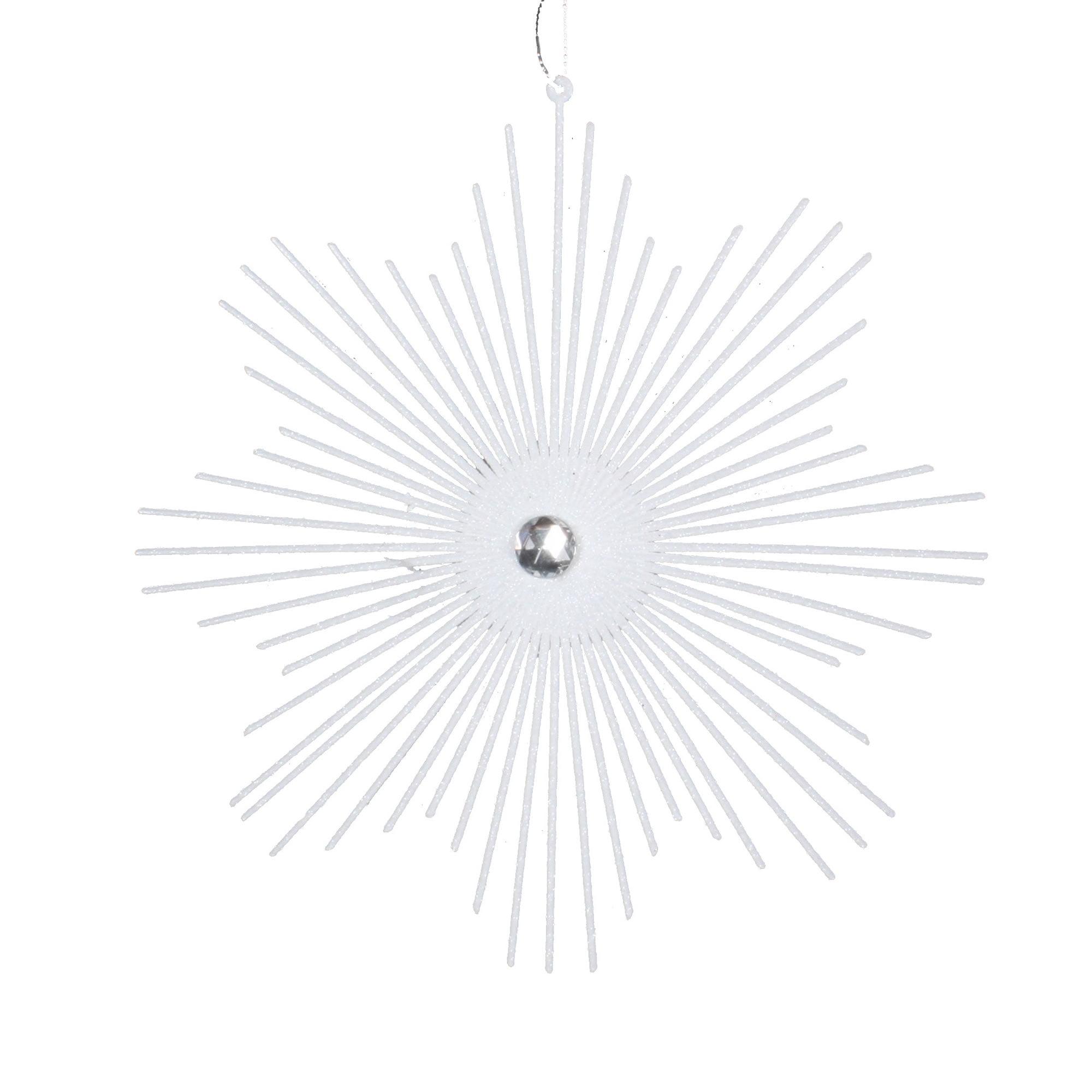 6.5" Glitter Snowflake Burst Ornament