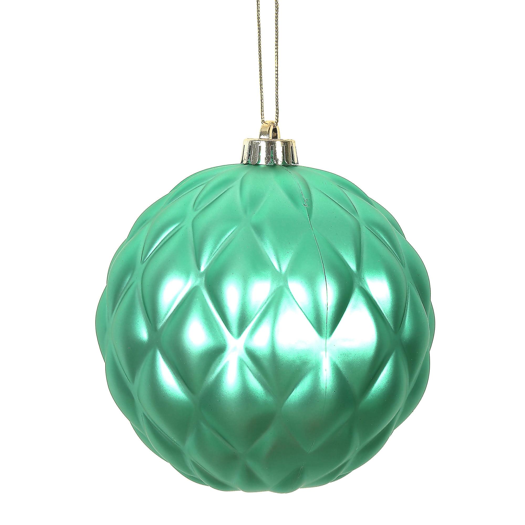 Vickerman 6" Seafoam Matte Round Pine Cone Ornament, with drilled and wired caps. Comes 4 per Bag.