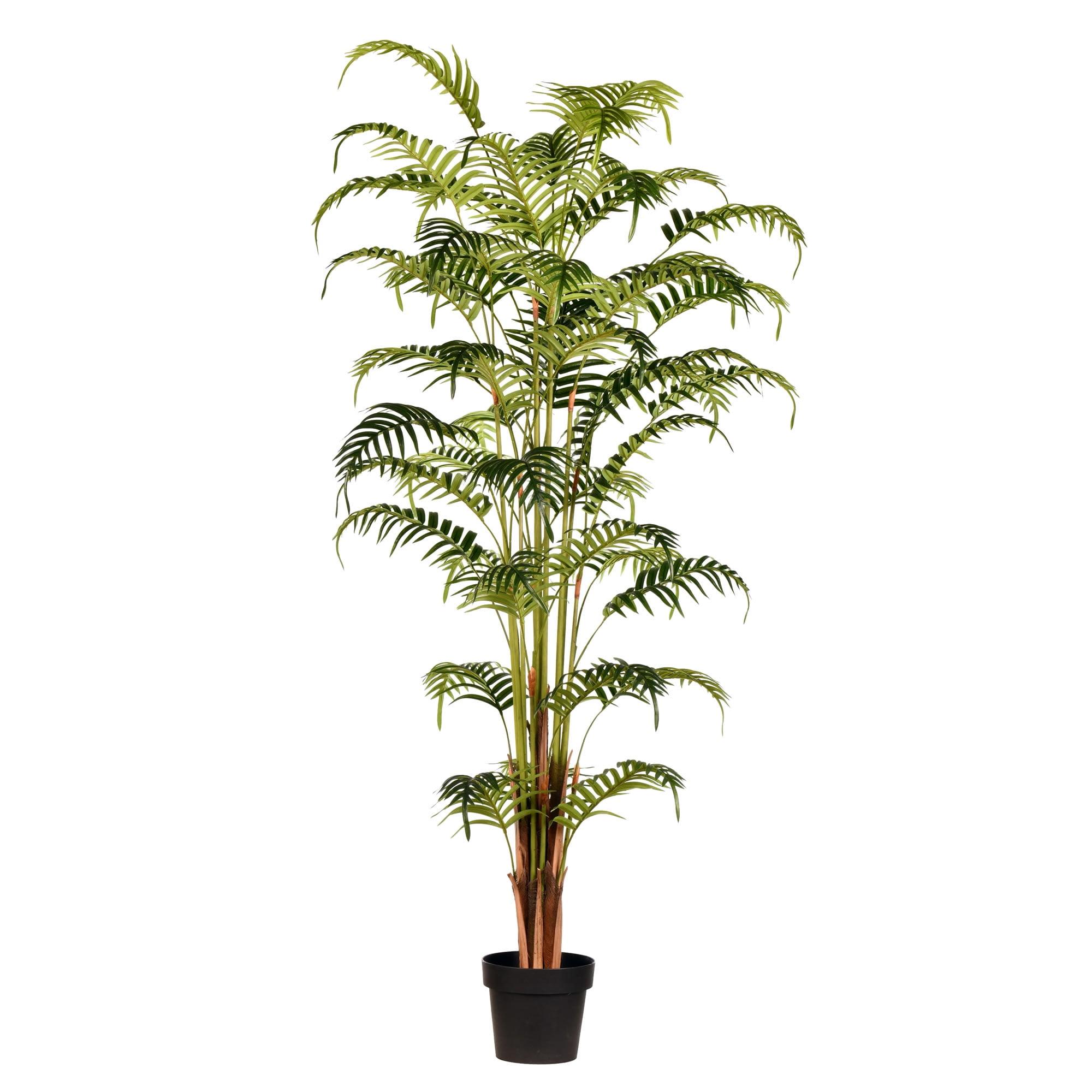 Elegant 70" Lifelike Potted Fern Floor Plant in Sleek Black Planter