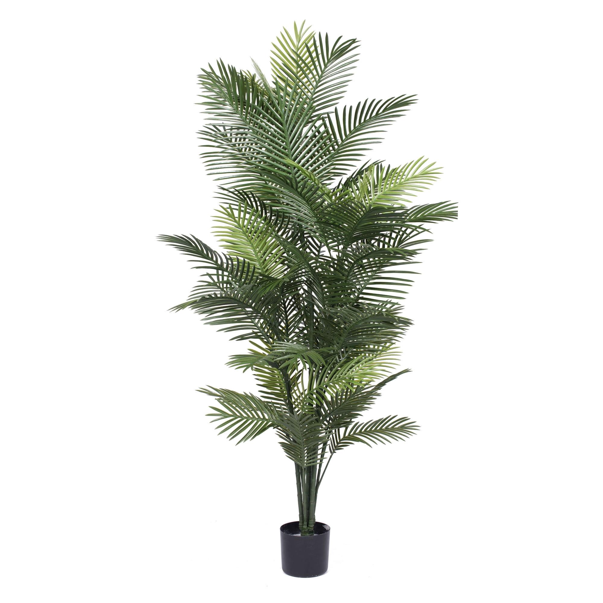 Lush 72" Robellini Palm Silk Floor Plant in Two-Tone Pot