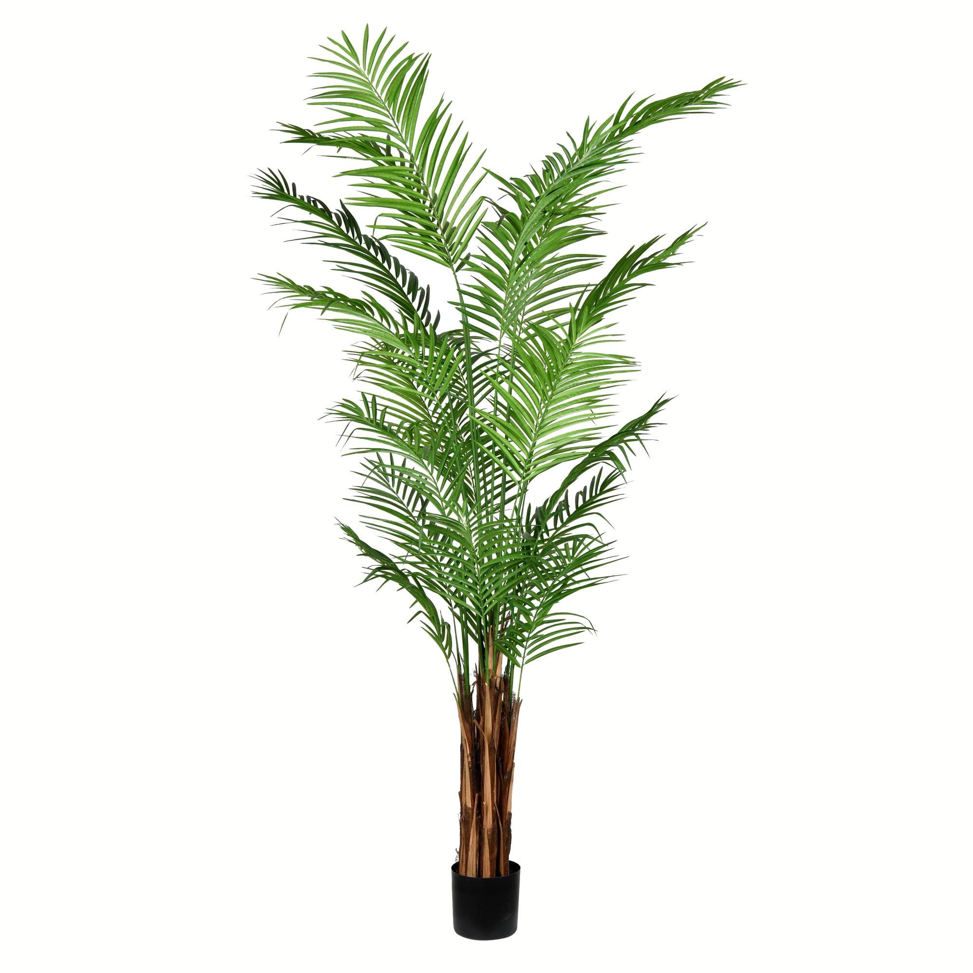 8' Green Artificial Potted Areca Palm Tree