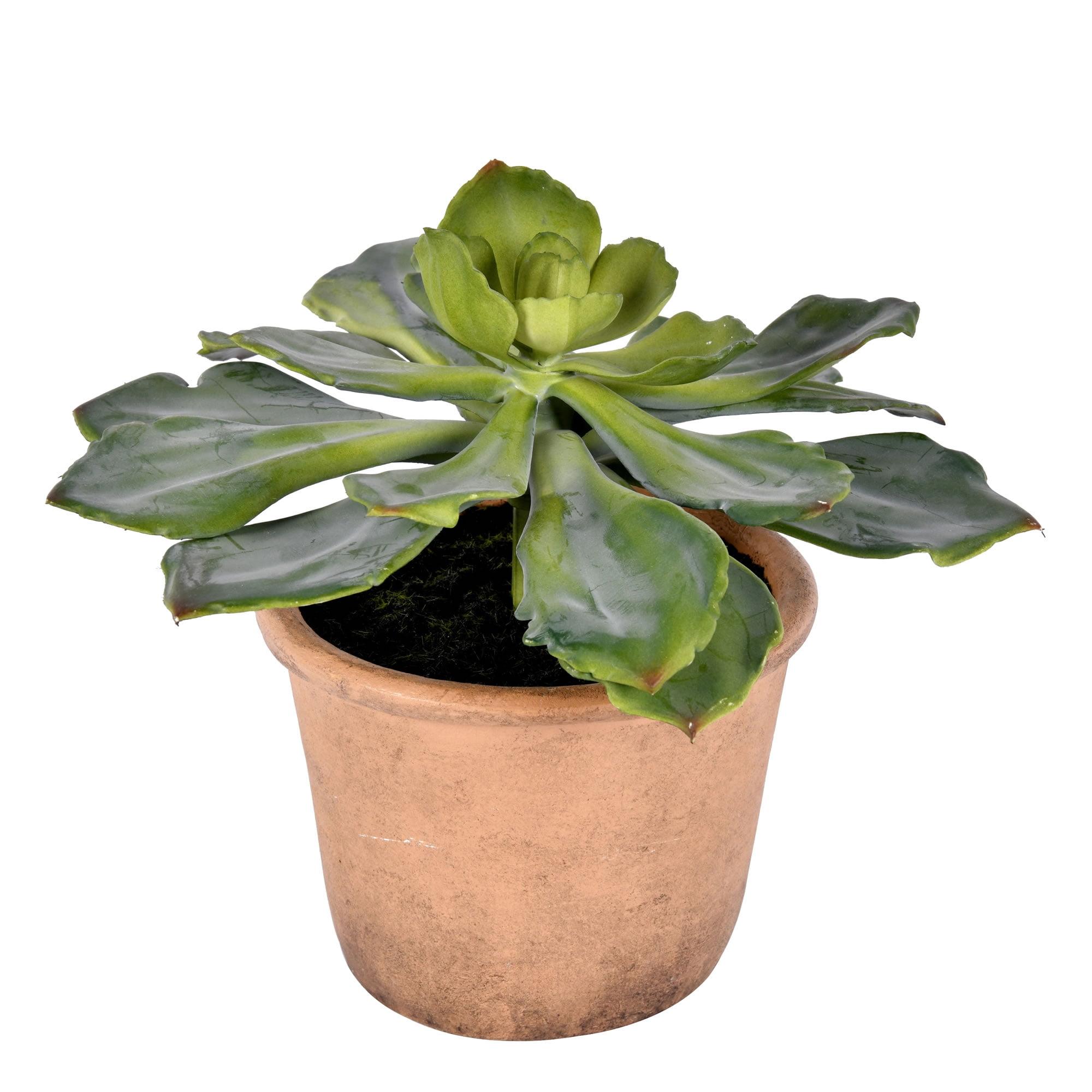 9" Green Faux Succulent in Brown Paper Pot