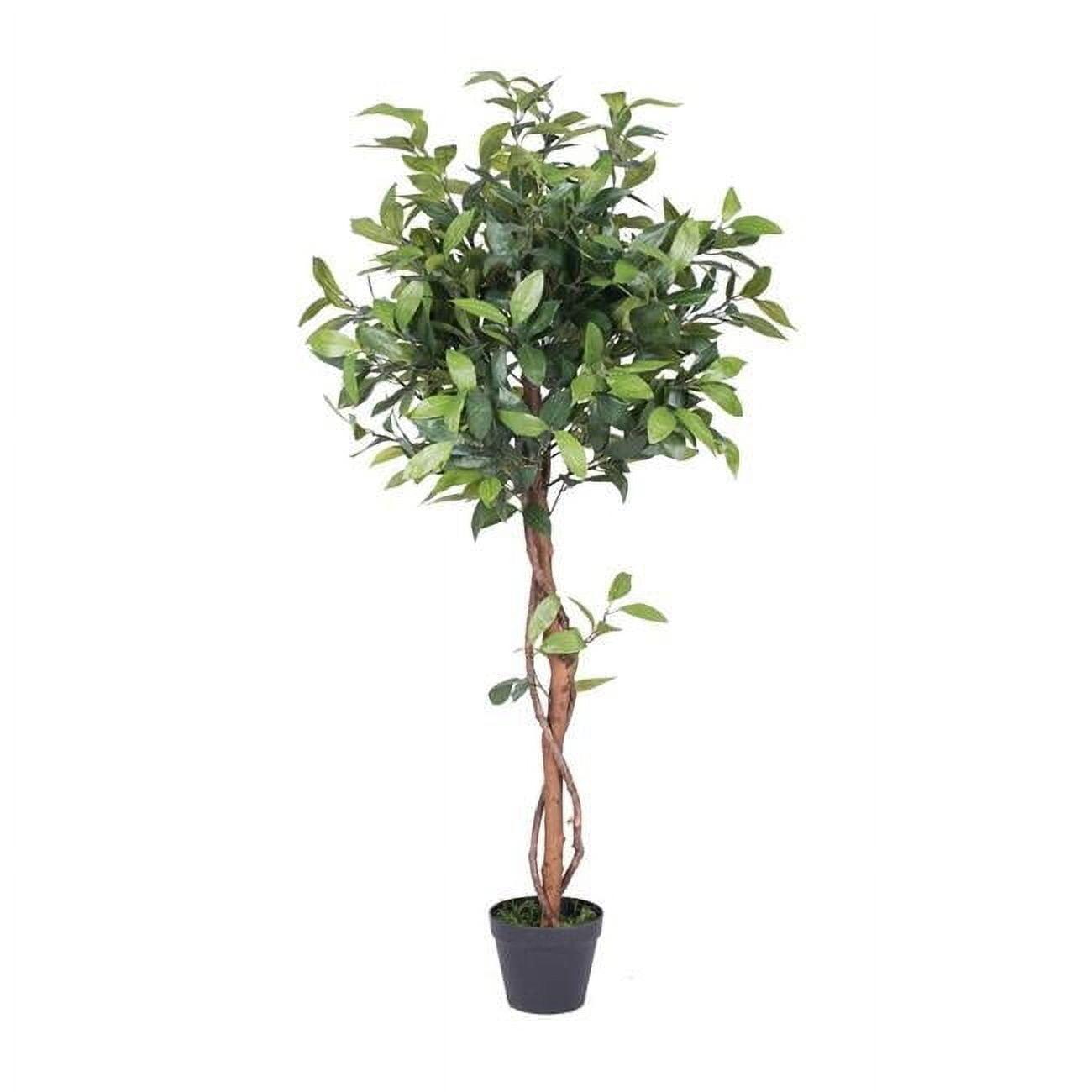 Vickerman Artificial Camellia Tree in Pot 50": Silk Polyester Foliage, Indoor Floor Decor, No Assembly Required