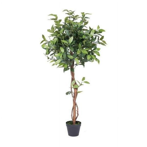 Vickerman Artificial Camellia Tree in Pot 50": Silk Polyester Foliage, Indoor Floor Decor, No Assembly Required