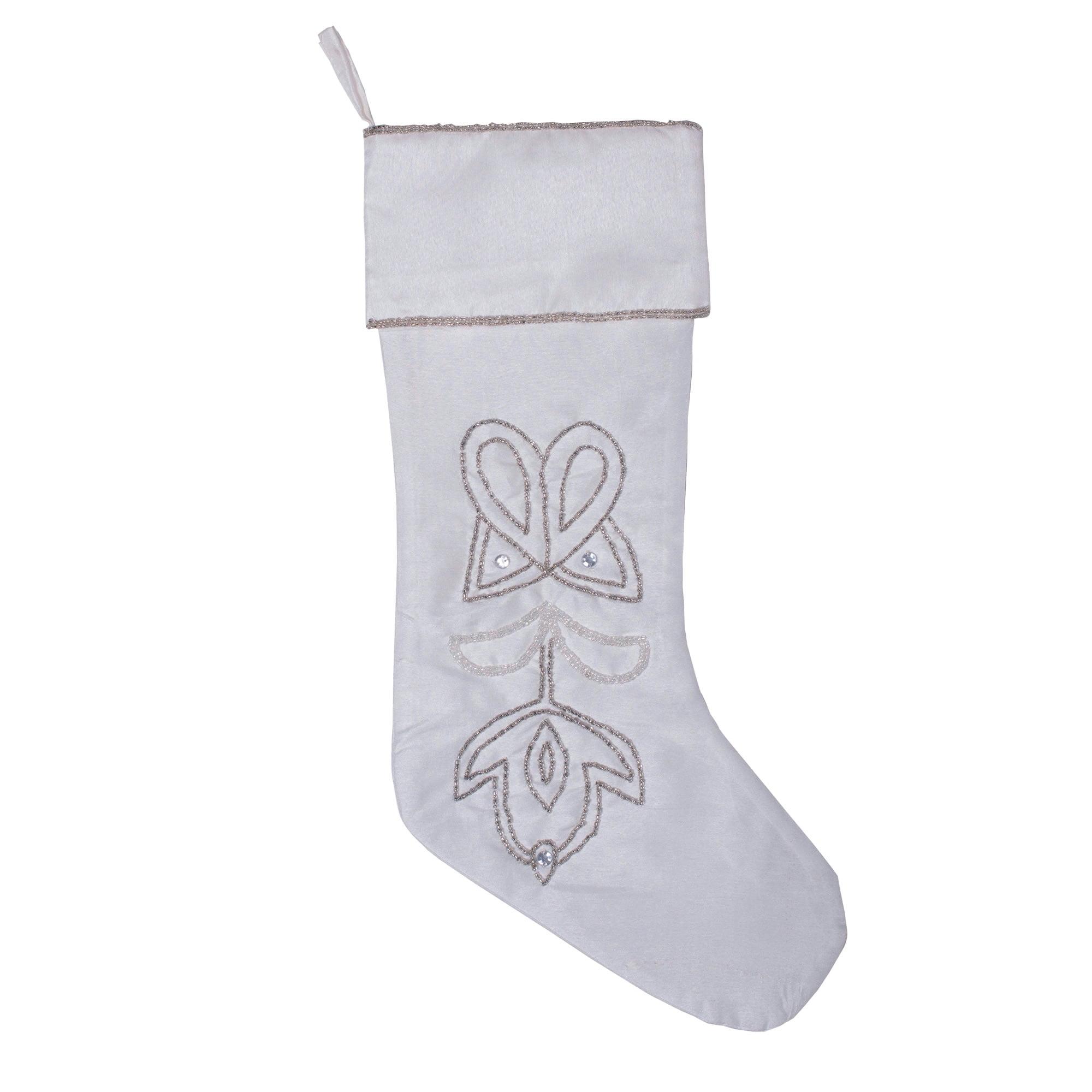 Vickerman Decorative 8" x 19" Pointed Beaded Christmas Stocking