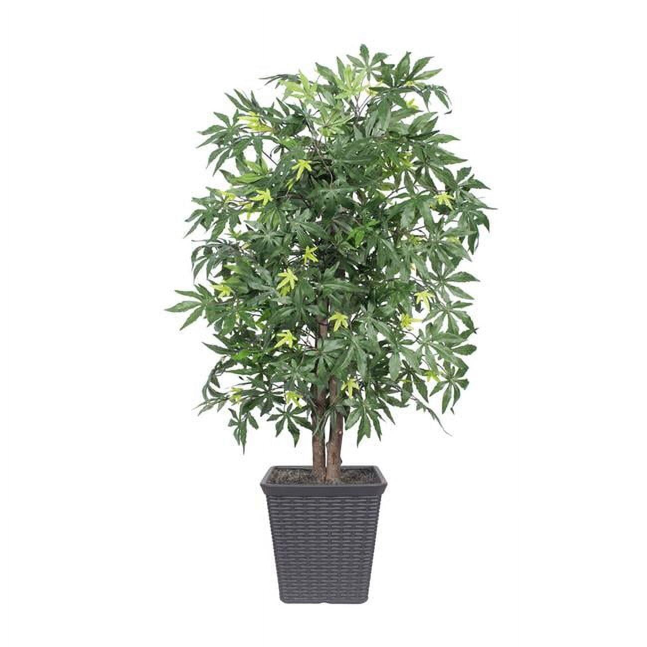 48" Green and Gray Silk Japanese Maple Tree with Lights