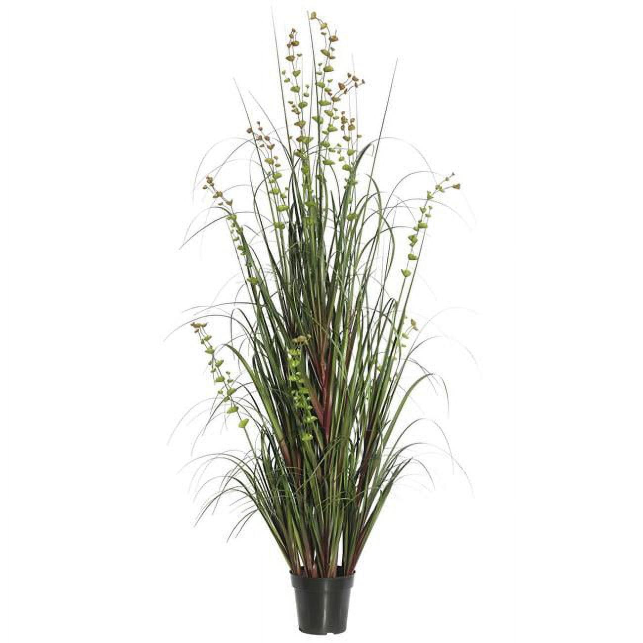 62" Potted Green Plastic Grass and Eucalyptus Stems