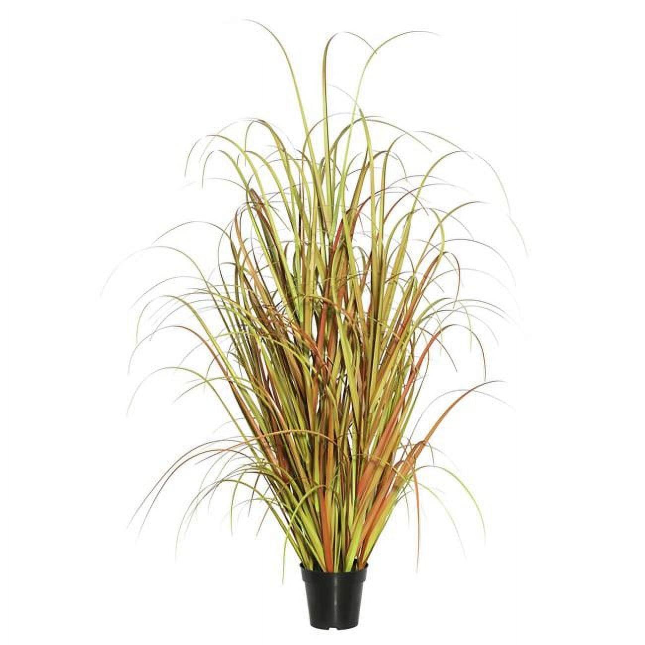 Modern Outdoor Tabletop Faux Grass Arrangement in Sleek Pot