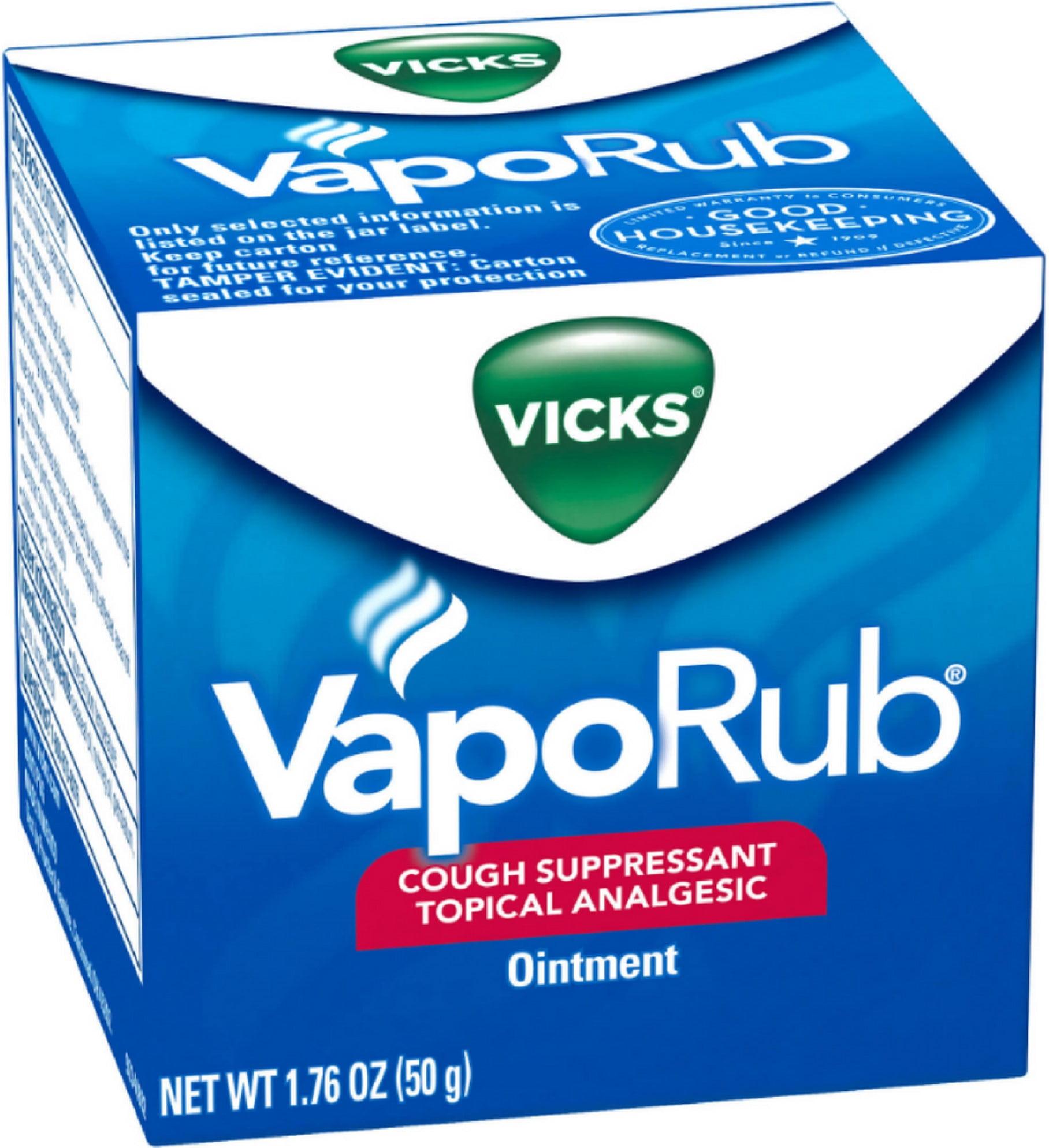 Vicks VapoRub Cough Suppressant Topical Chest Rub & Analgesic Ointment - 1.76oz