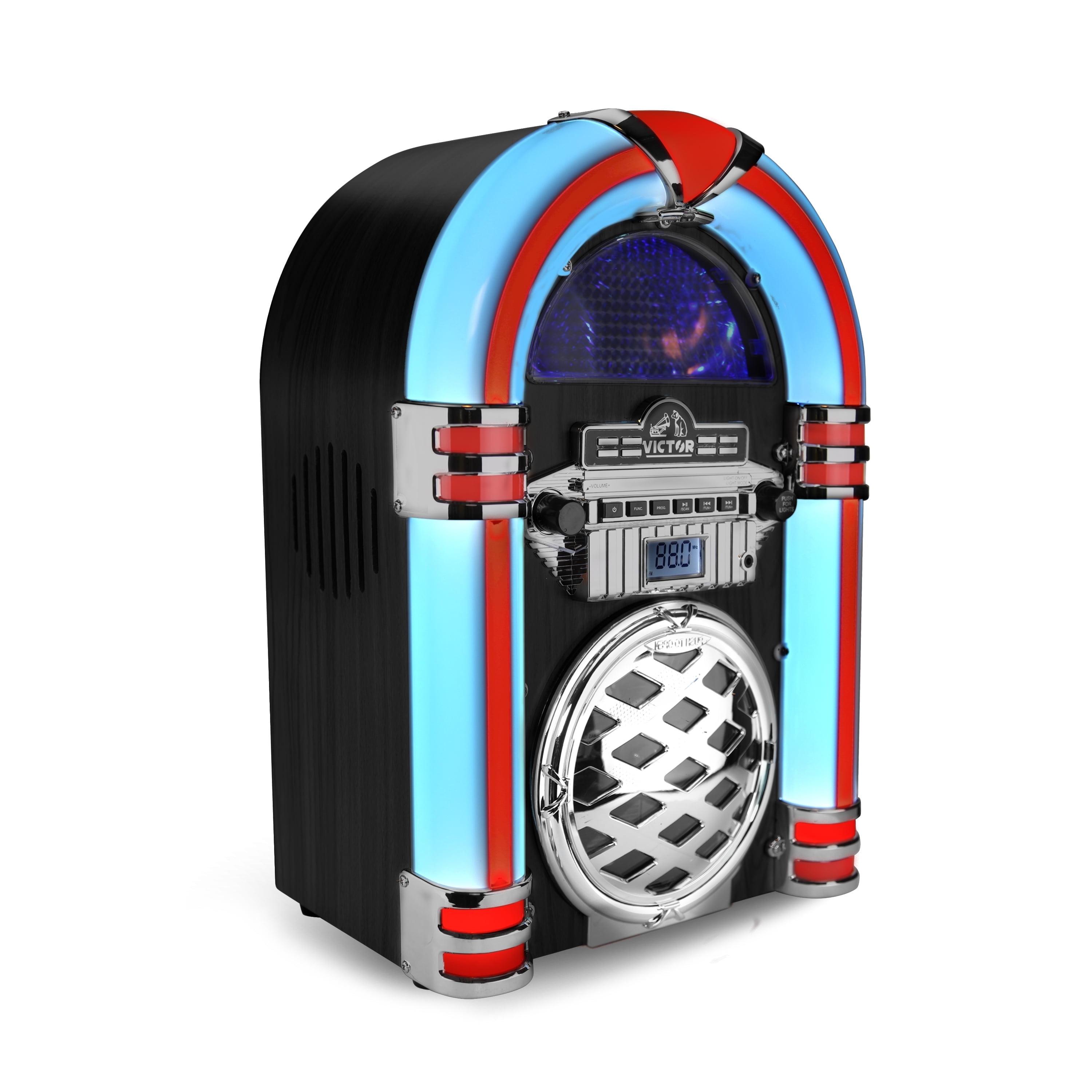Victor Bluetooth CD Jukebox Speaker with FM Radio & Multicolor LED Lighting