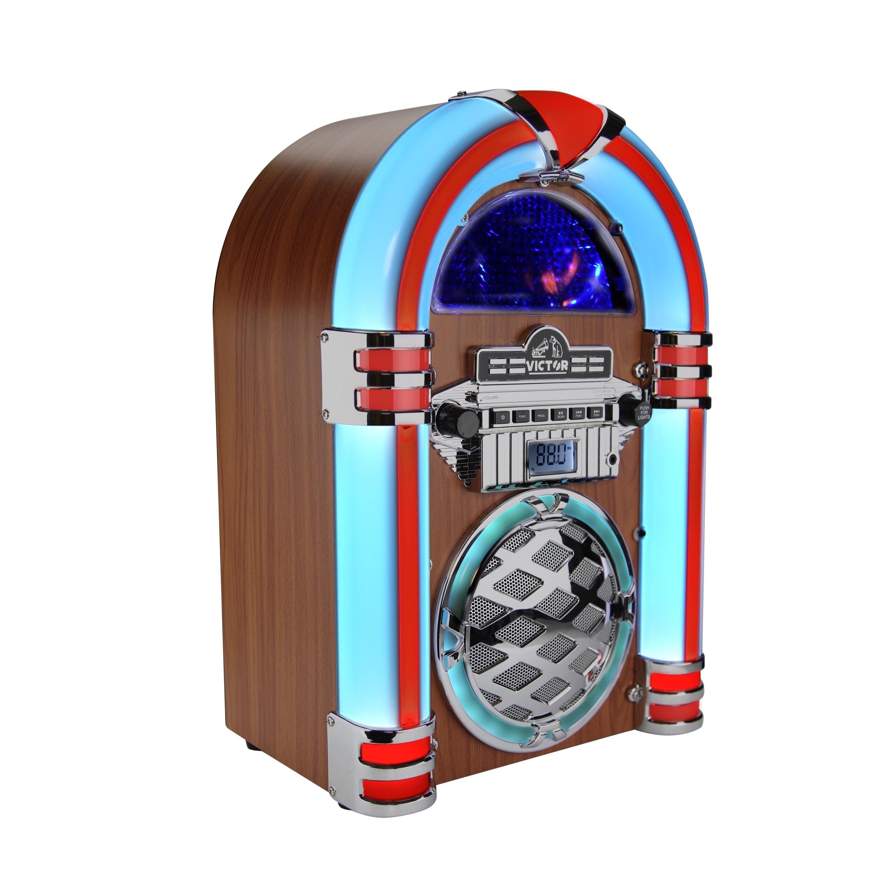 Victor Bluetooth Jukebox Speaker with FM Radio & Multicolor LED Lighting
