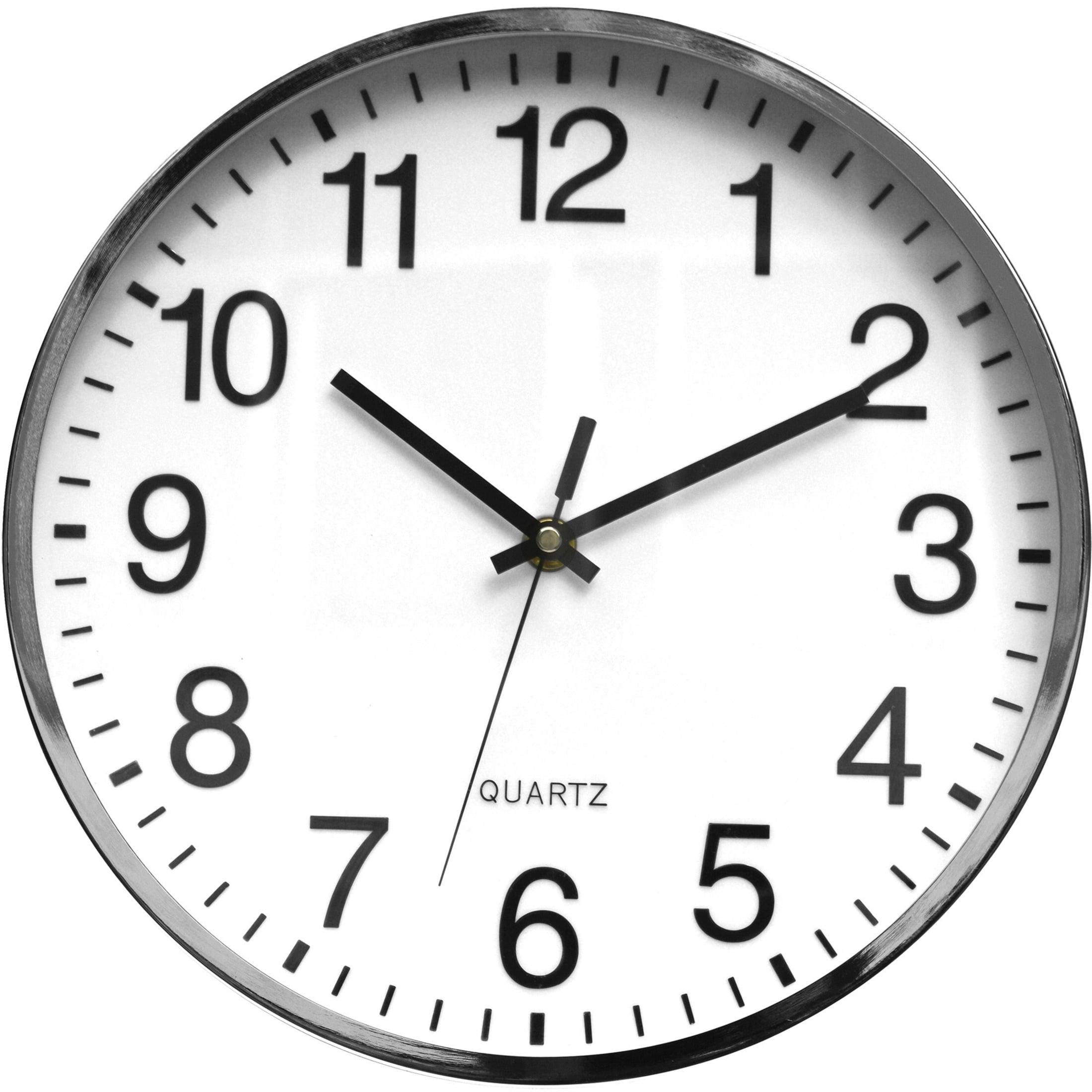 12" Chrome Silent Sweep Metal Wall Clock