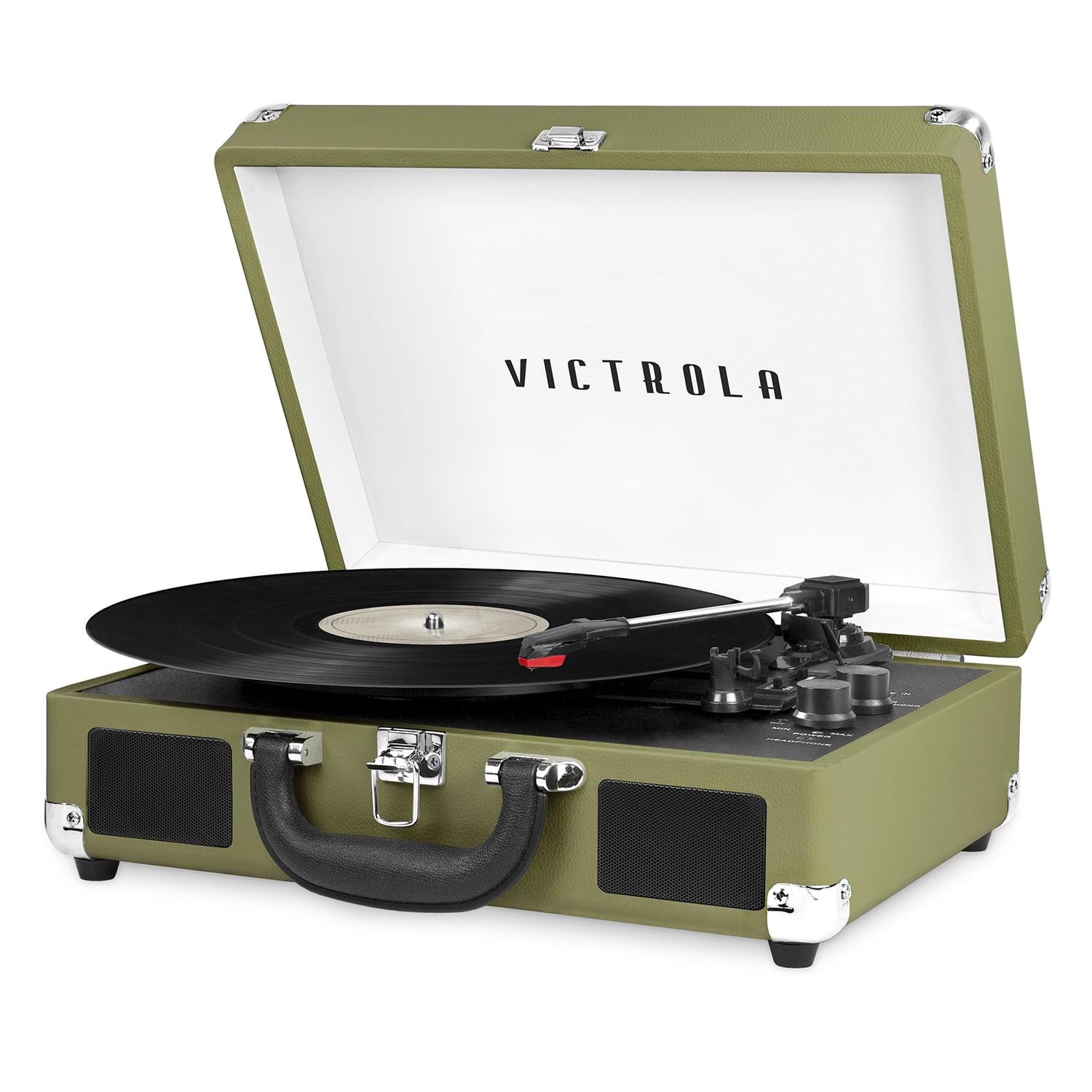 Victrola Journey 3-Speed Bluetooth Suitcase Record Player - Mint: Belt Drive Turntable