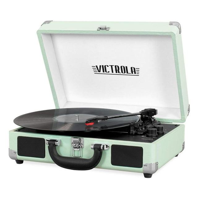 Victrola Journey 3-Speed Bluetooth Suitcase Record Player - Mint: Belt Drive Turntable