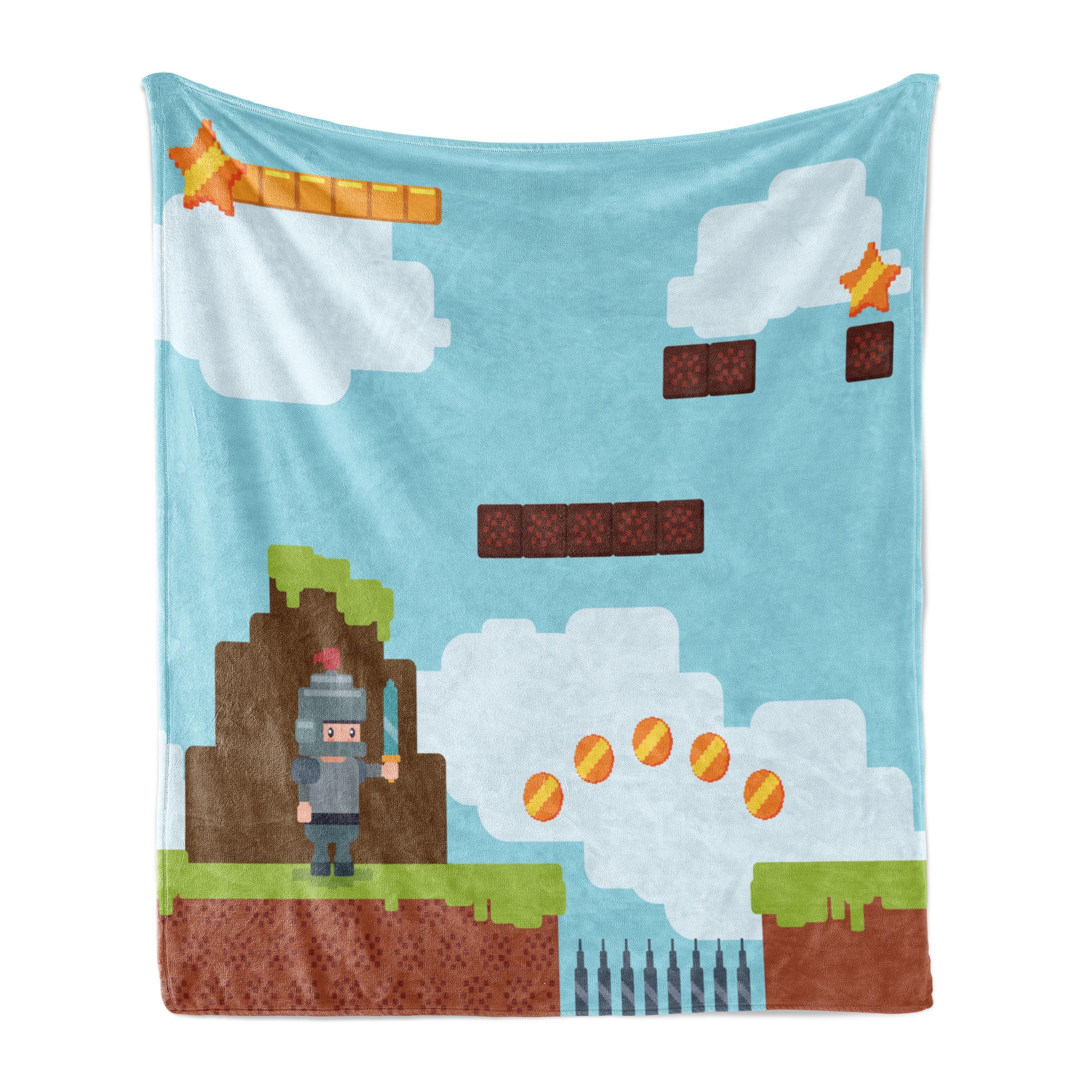 Ambesonne Video Games Fleece Throw Blanket Arcade Knight 9 's