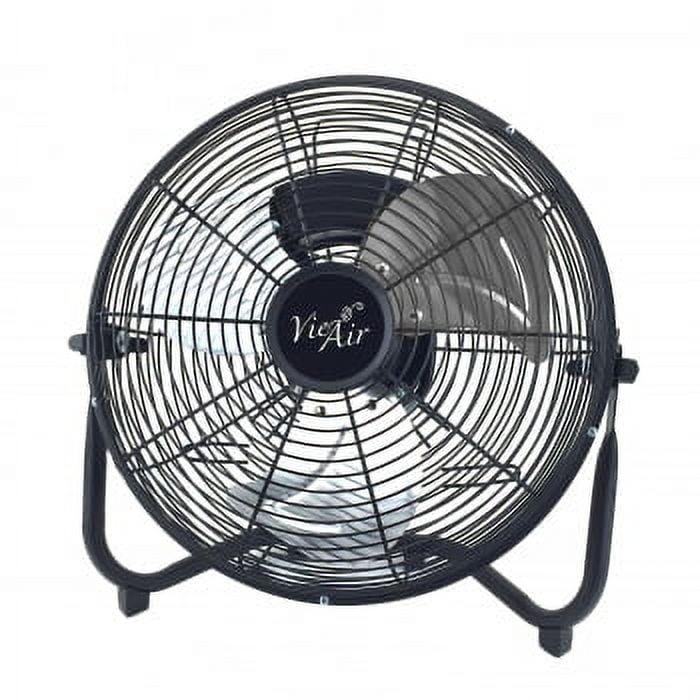 12-Inch Black Metal Three-Speed Floor Drum Fan