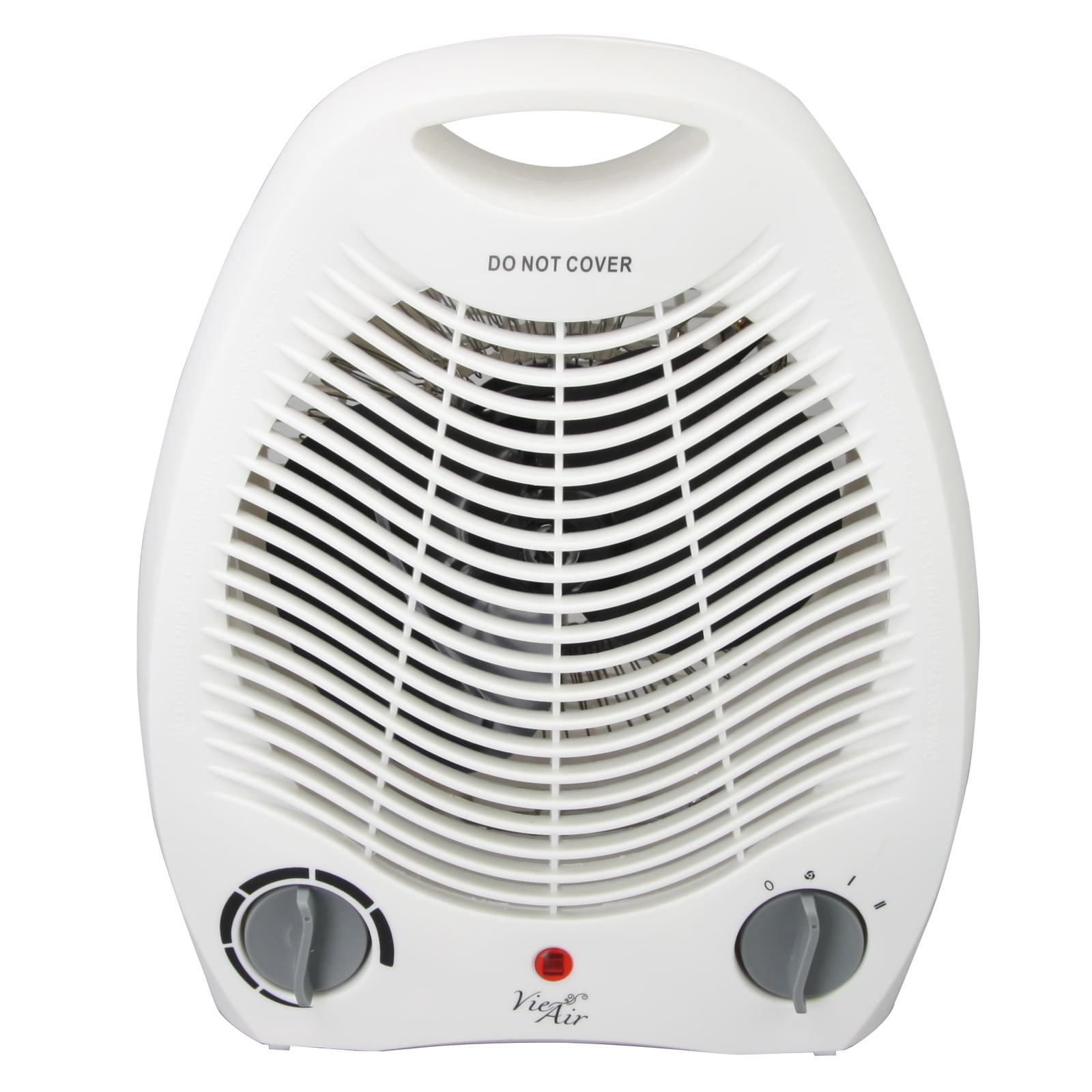 Vie Air White Ceramic Electric Fan Heater with Thermostat