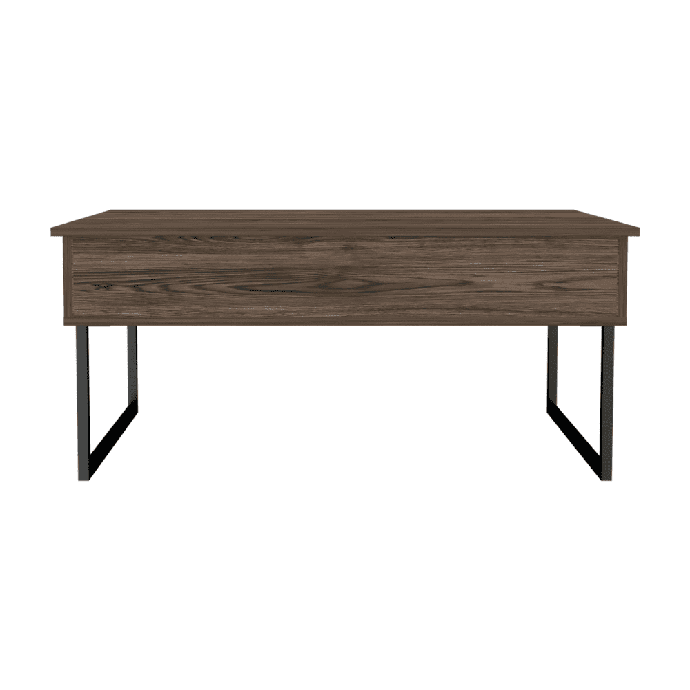 Dark Walnut Lift-Top Coffee Table with Storage