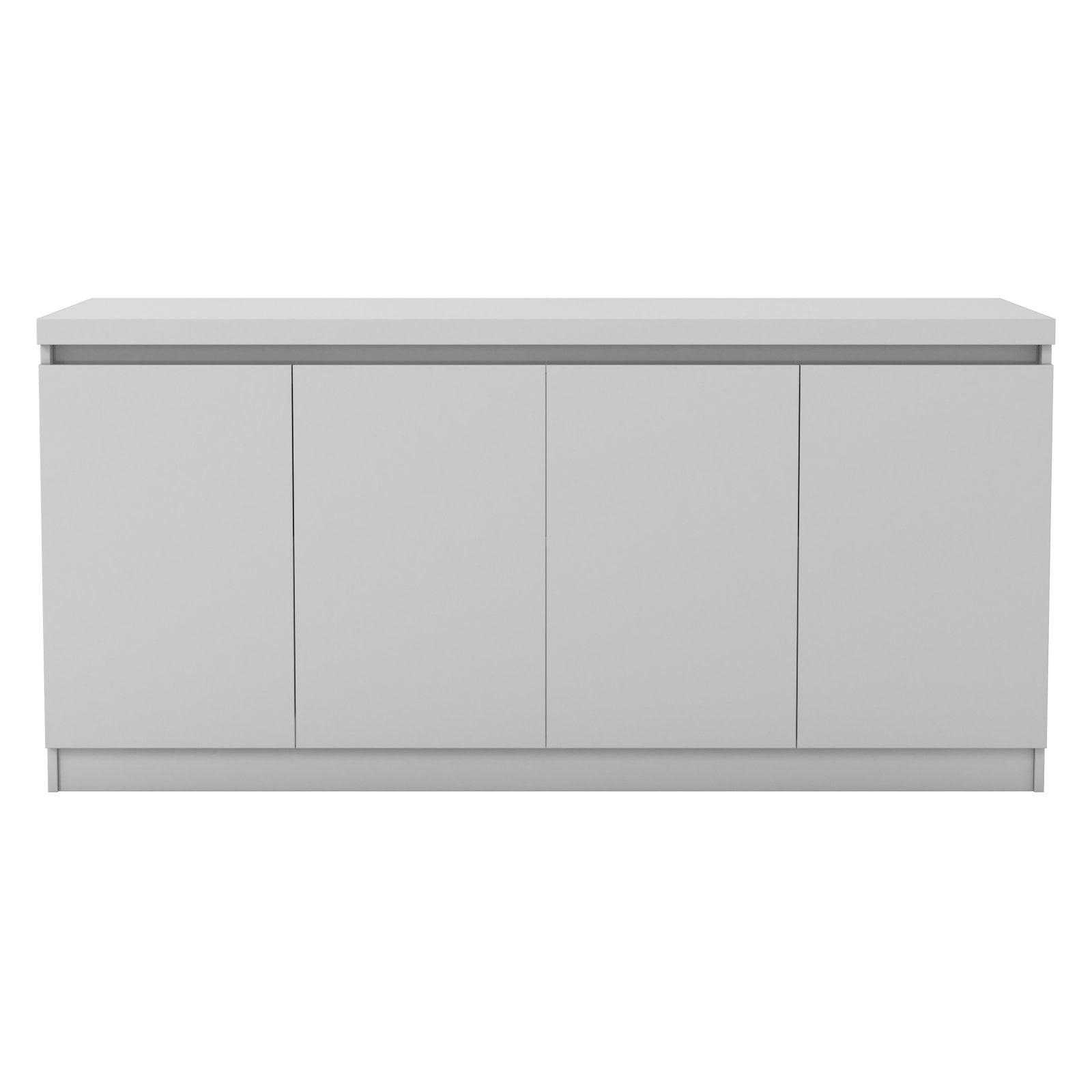 Elegant White Gloss 6-Shelf Dining Buffet Cabinet