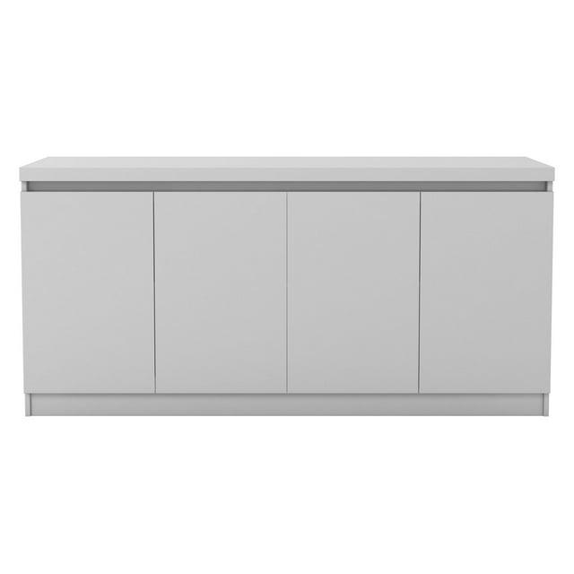 Manhattan Comfort 62.99" Viennese Buffet Cabinet Gloss White: Modern Storage Console, 4 Doors