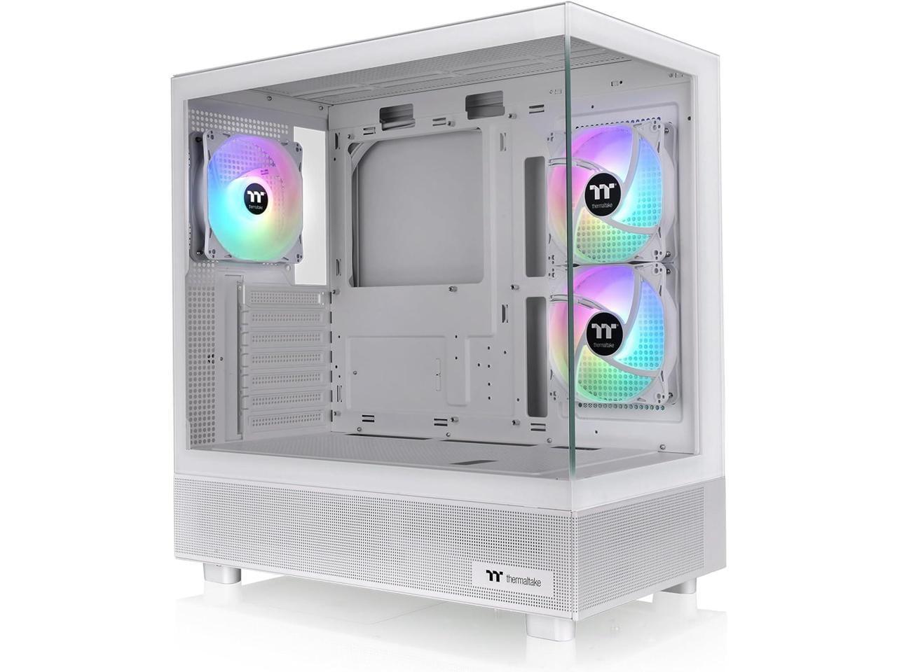 Snow White Mid Tower Gaming Case with Tempered Glass Panels