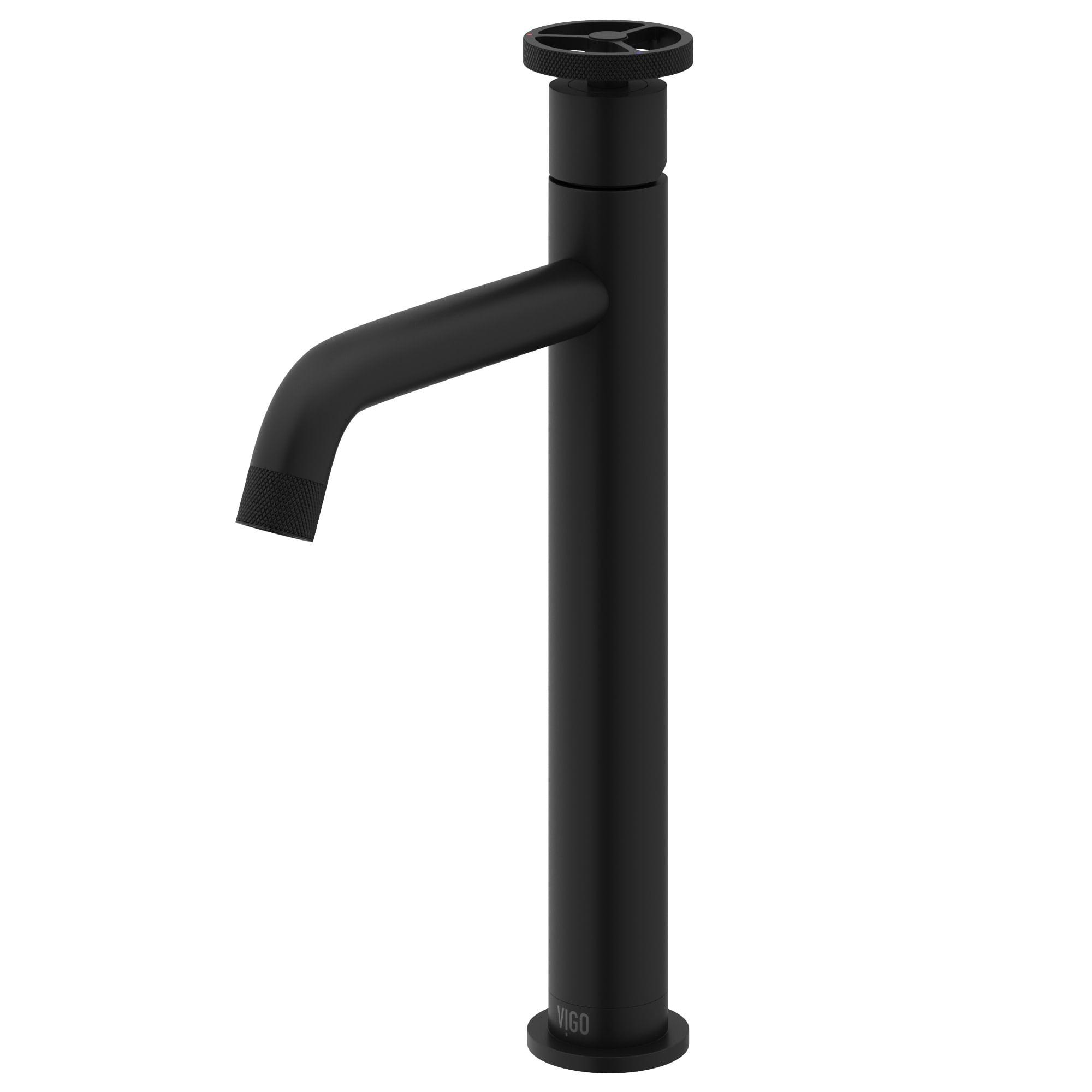 Cass Industrial-Chic Matte Black Nickel Vessel Bathroom Faucet