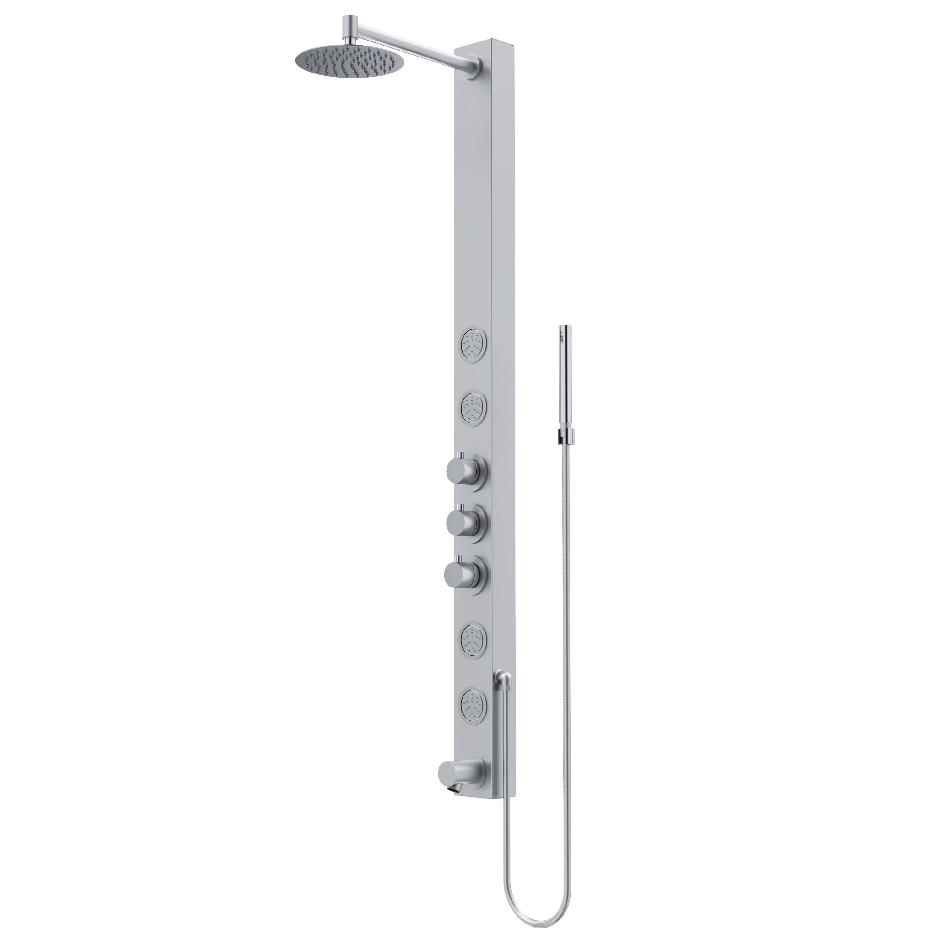 Bowery 58" H X 4" W 4-Jet Shower System &Tub Filler with Hand Shower Wand and Adjustable Shower Head