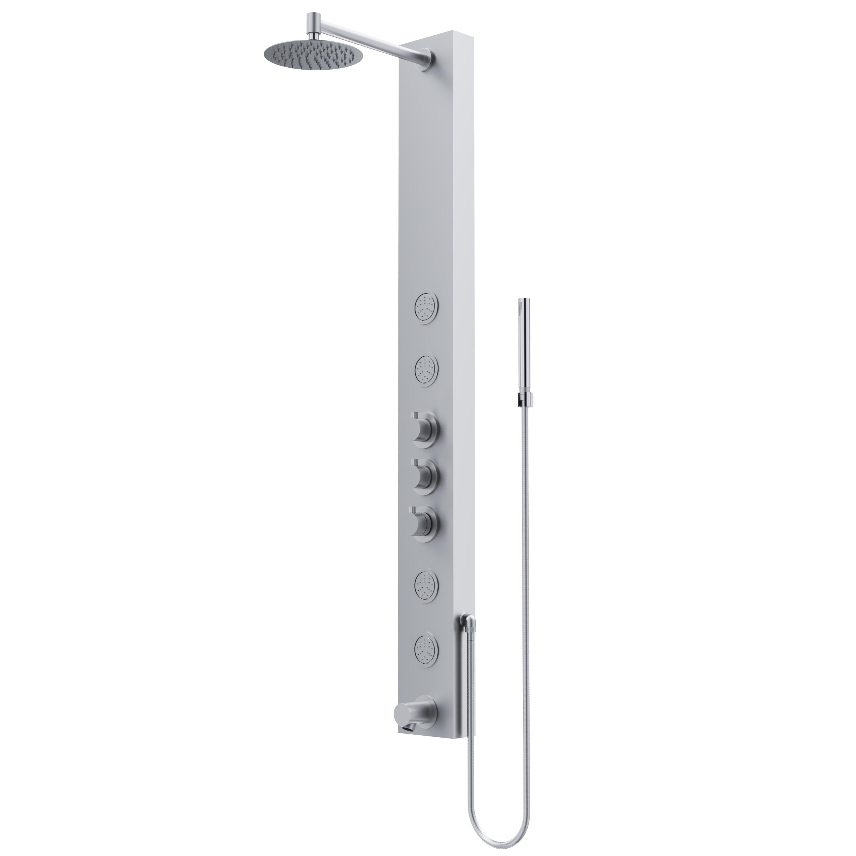 Bowery 59" H X 6" W 4-Jet Shower System &Tub Filler with Hand Shower Wand and Adjustable Shower Head