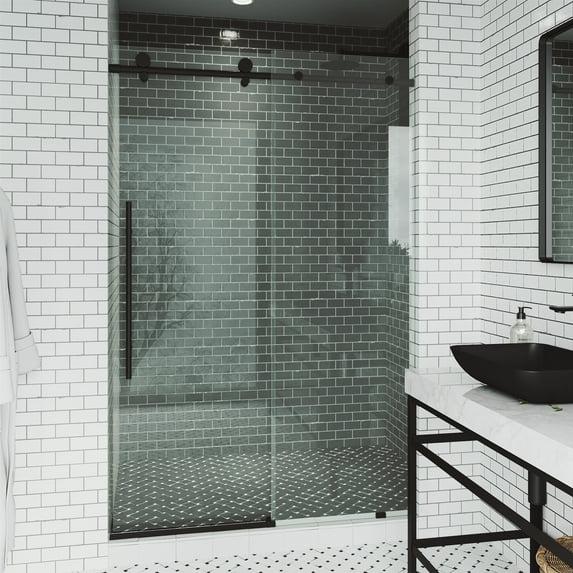 Elan E-Class 44-48" W x 76" H Sliding Frameless Shower Door with 3/8" Clear Glass